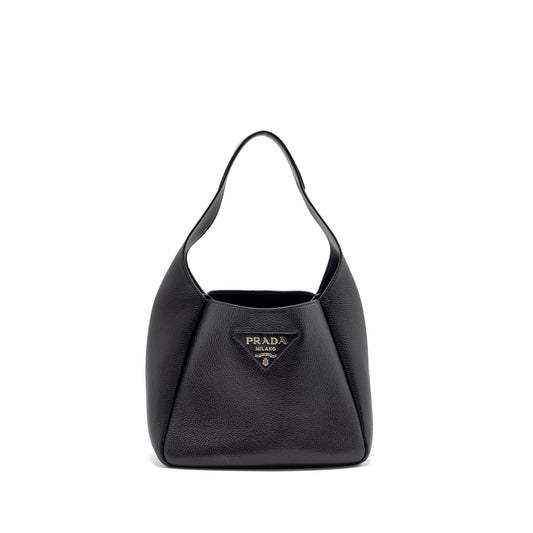 Prada Medium Leather Tote Black SHW