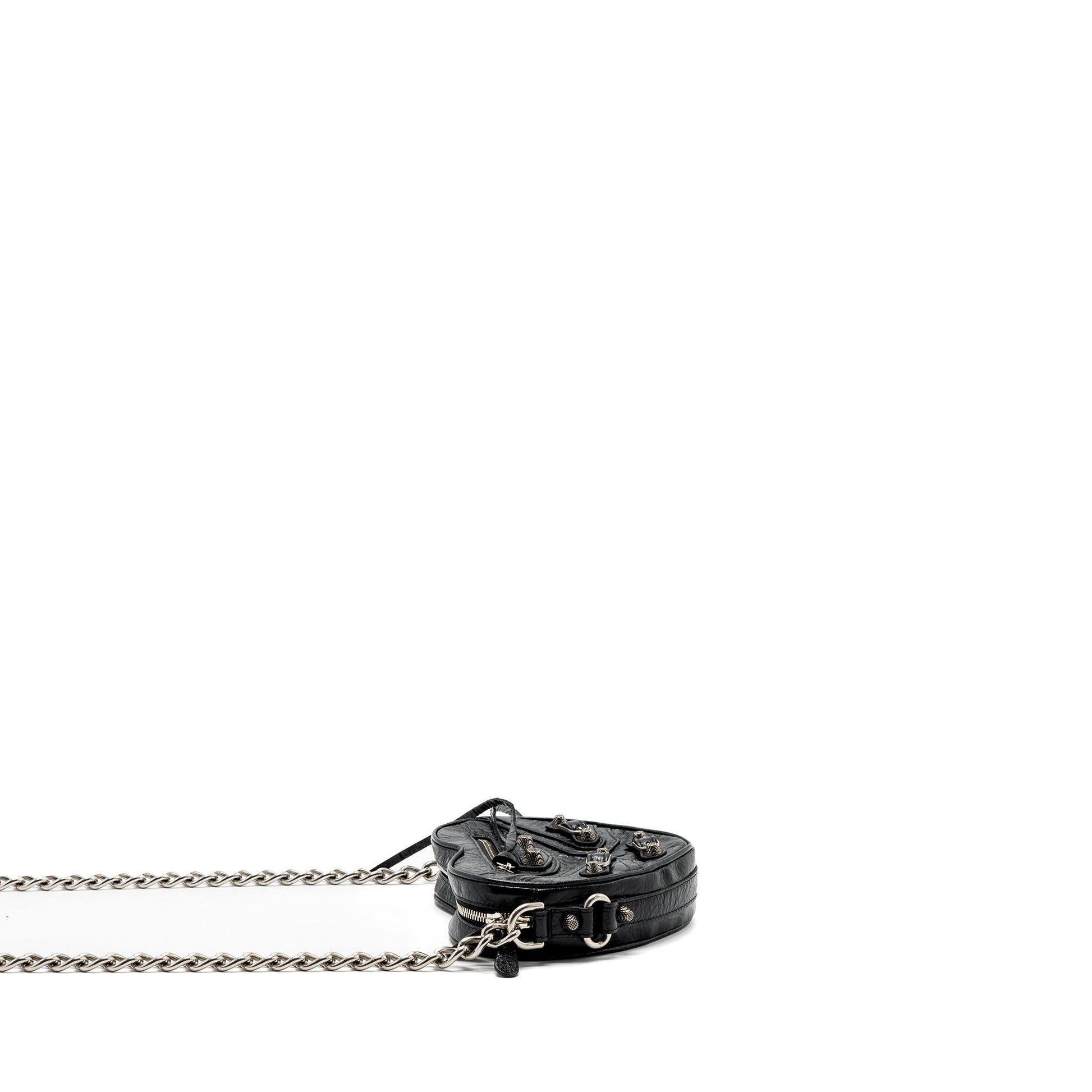 Balenciaga Le Gagole Heart Mini Bag Arena Lambskin Black Ruthenium Hardware