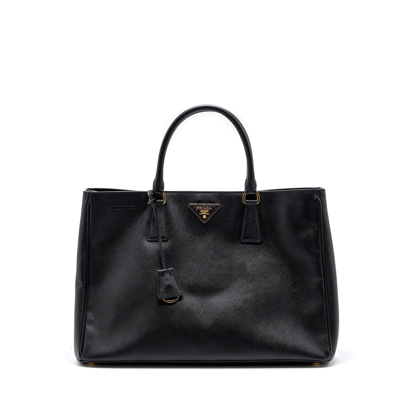 Prada large tote bag saffiano calfskin black GHW