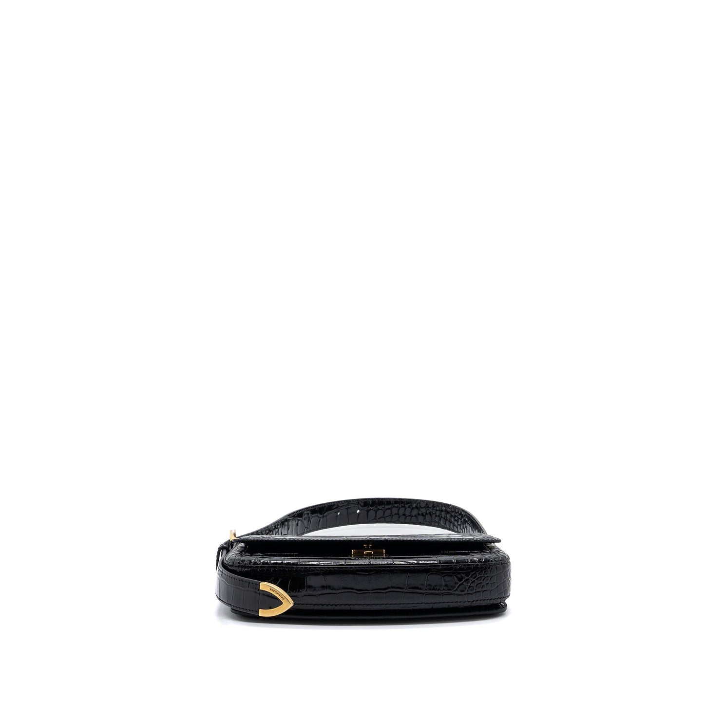 Balenciaga Ghost Sling Purse Crocodile-Embossed Leather Black