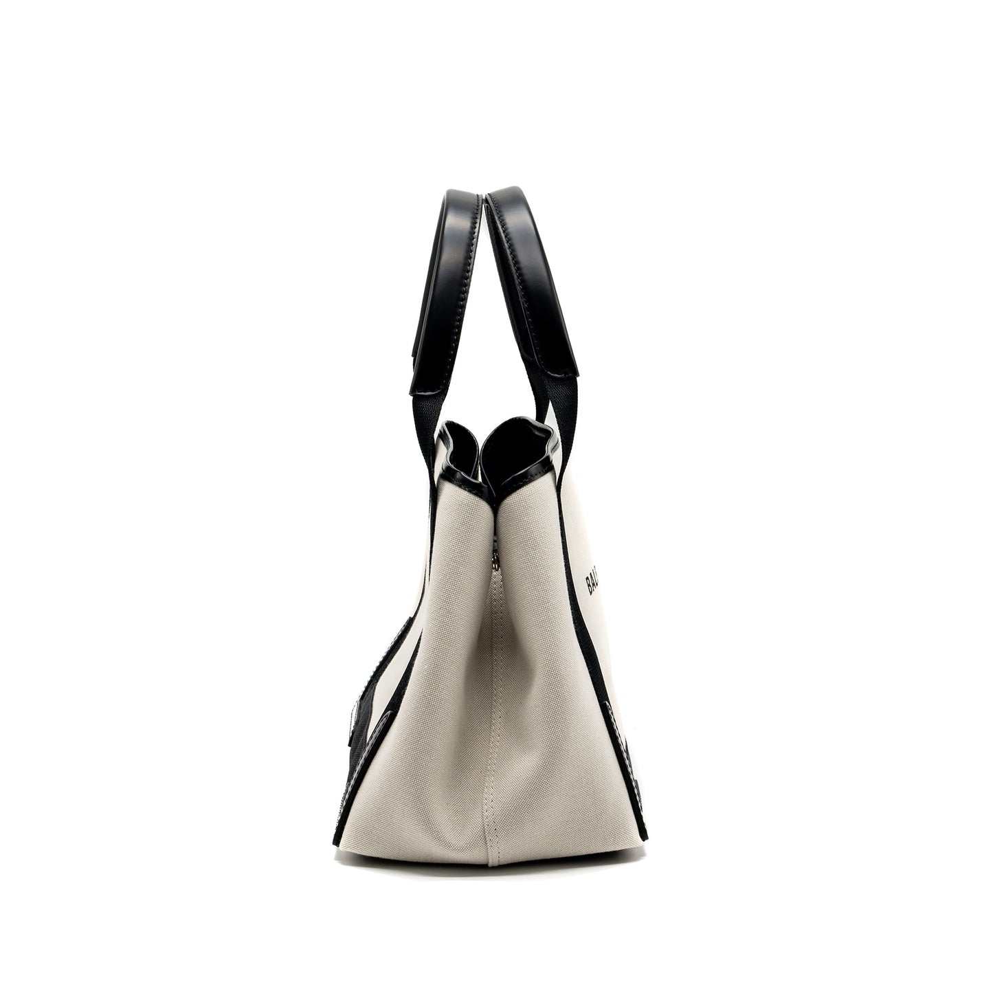 Balenciaga Cabas Tote Purse Canvas/Calfskin Beige/Black