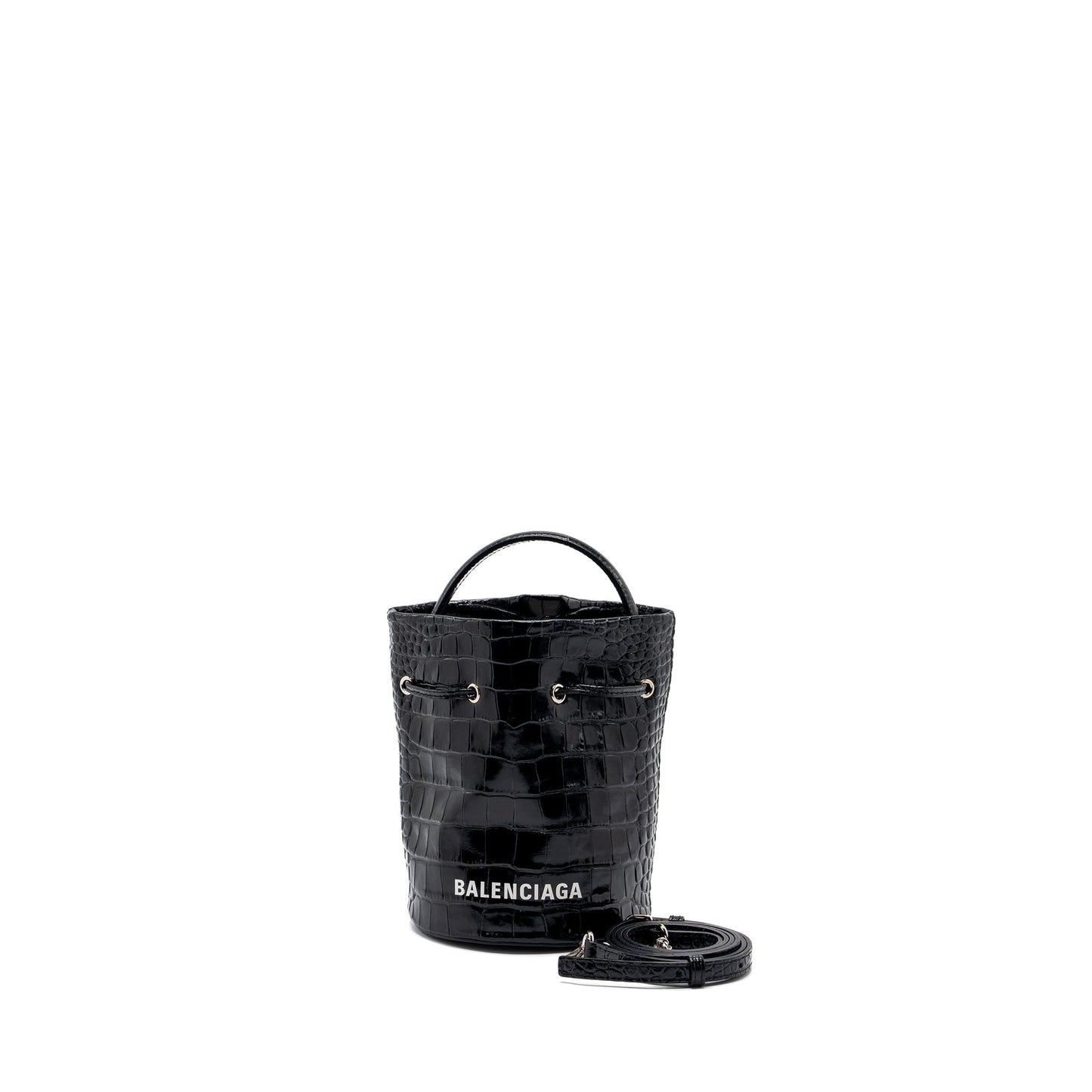 BALENCIAGA Everyday Drawstring Bucket Purse Black