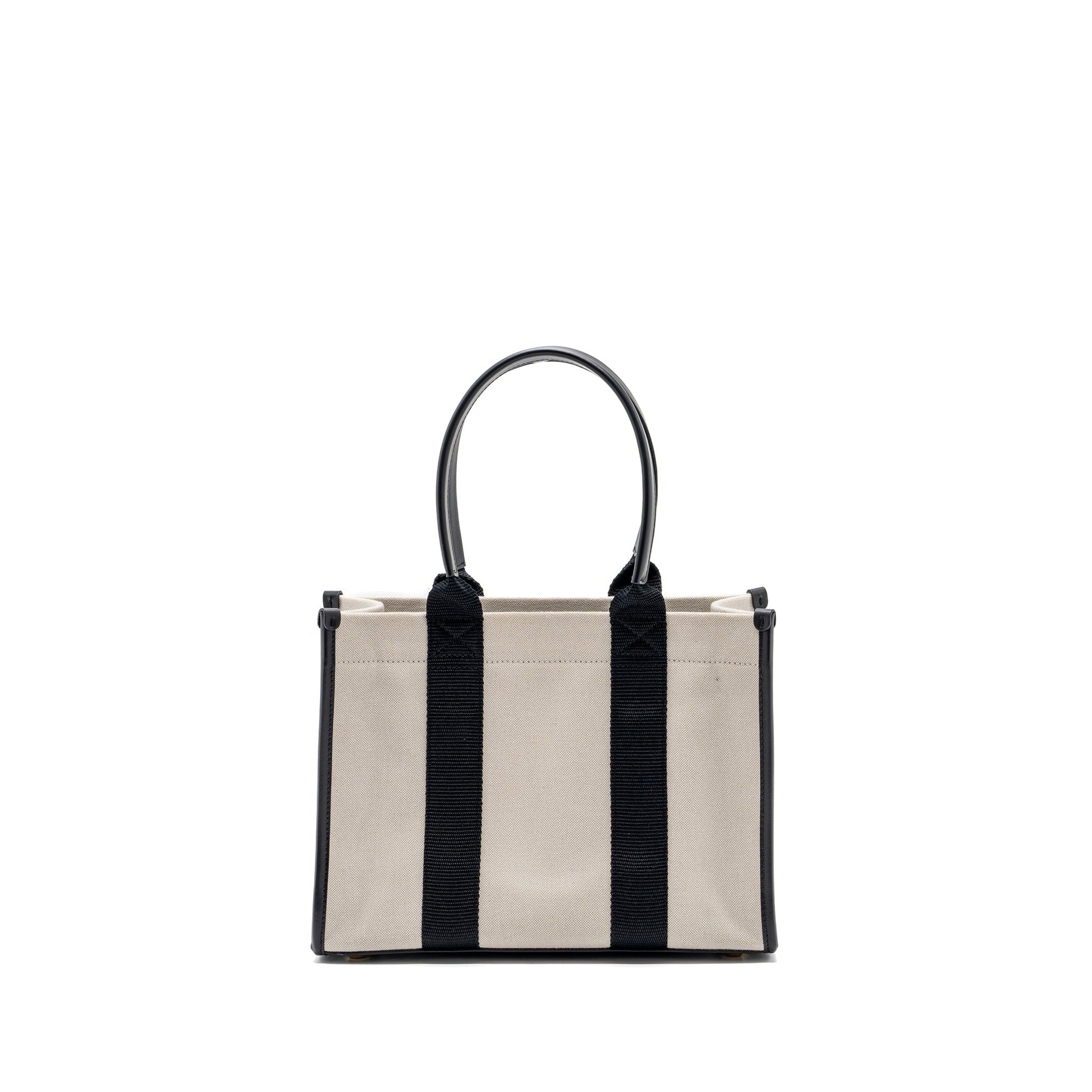 Balenciaga Small Tote Bag Canvas/ Leather Black/White GHW