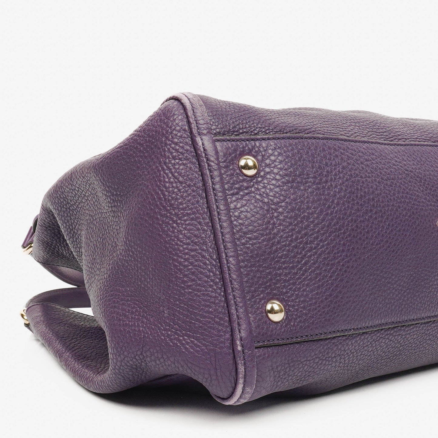 Gucci Purple Pebbled Leather Soho Top Handle Tote Bag