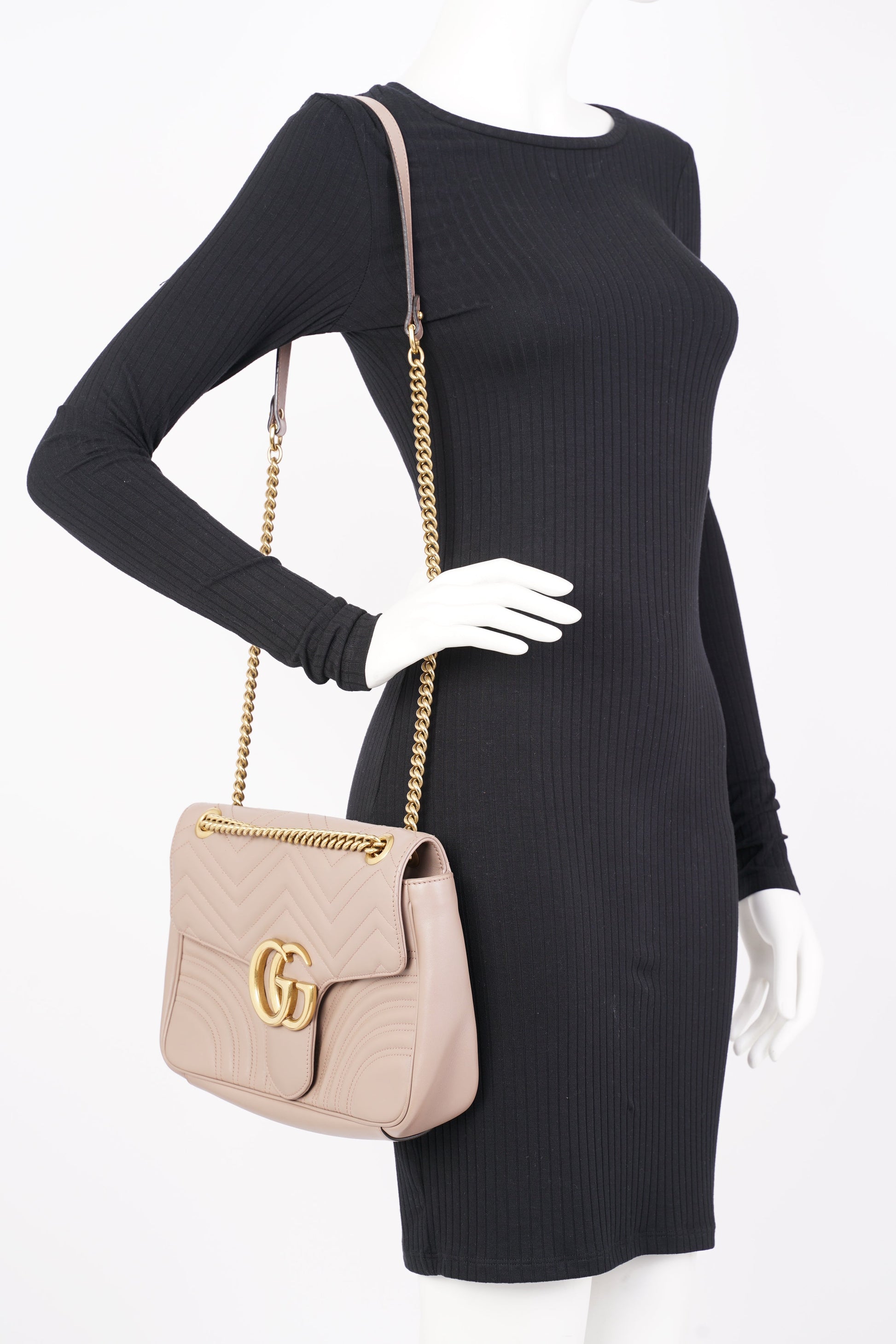 Gucci Lou Monogram Chain Leather Crossbody