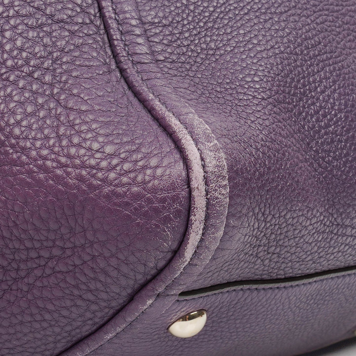 Gucci Purple Pebbled Leather Soho Top Handle Tote Bag