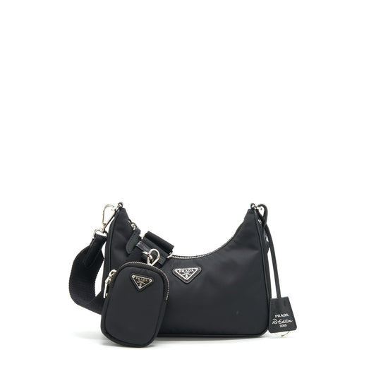 Prada Reedition 2005 Re Nylon Bag Black SHW(Chain Handle Missing?