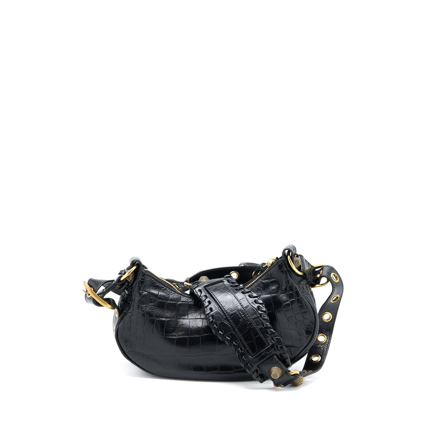 Balenciaga Le Cagole Mini Purse Calfskin Black Aged-Gold Hardware