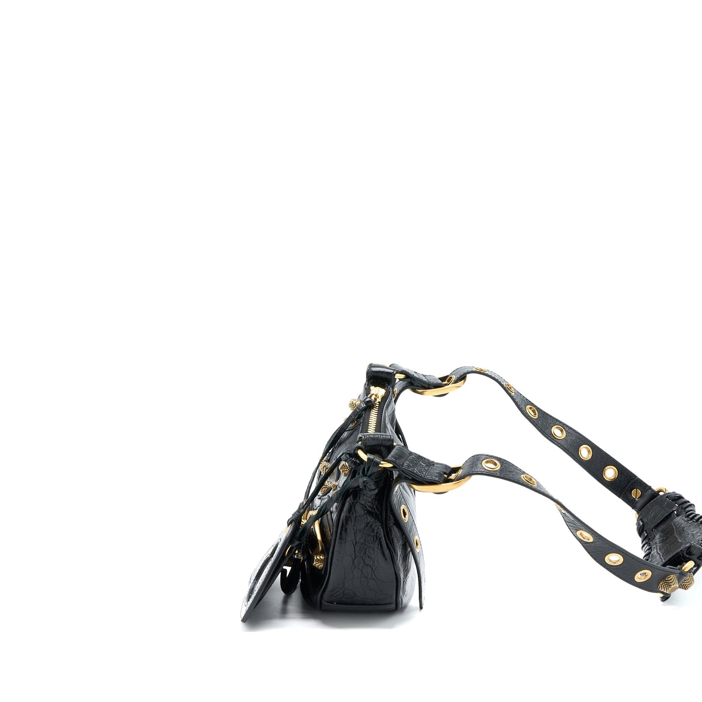 Balenciaga Le Cagole Mini Purse Calfskin Black Aged-Gold Hardware