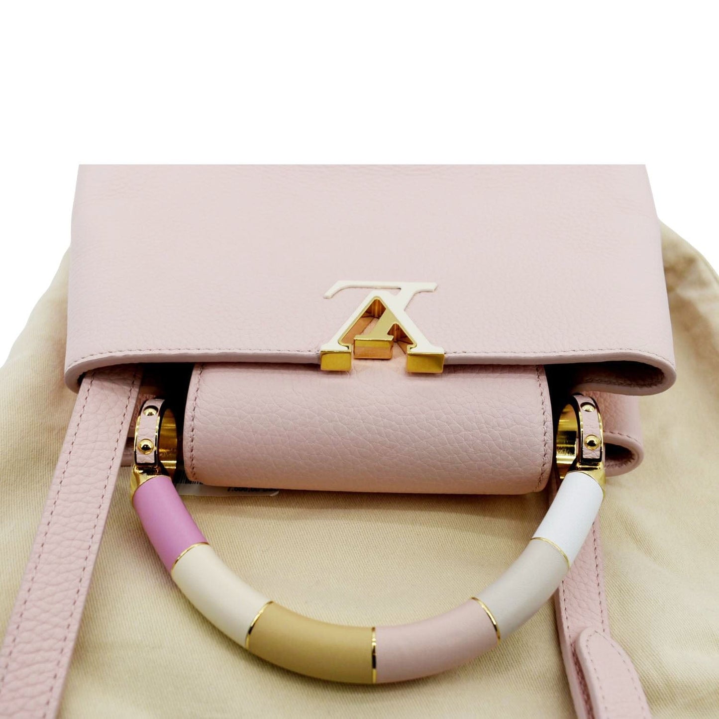 LOUIS VUITTON Capucines BB Taurillon Leather Shoulder Bag Baby Pink