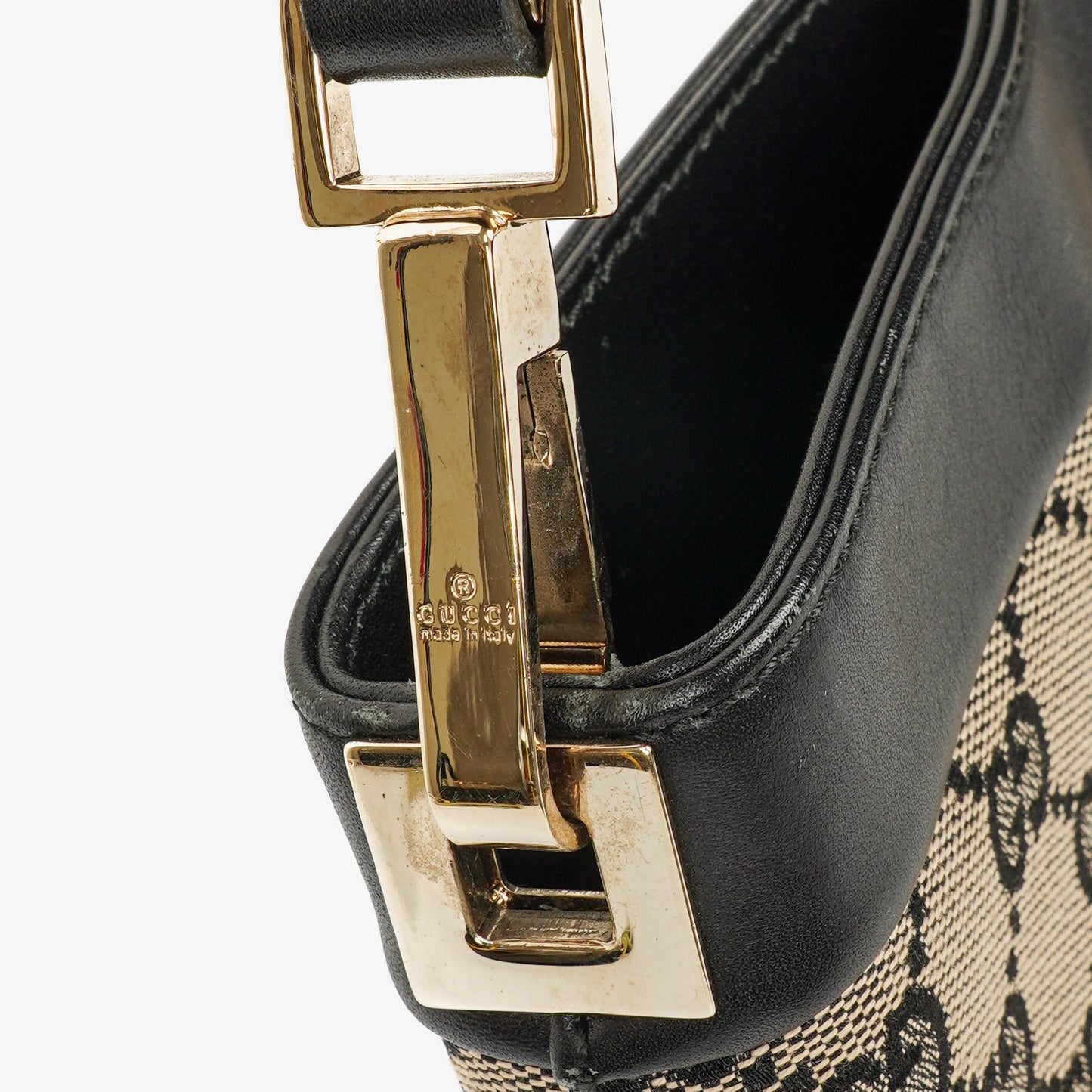 Gucci GG Canvas And Leather Shoulder Hobo Bag