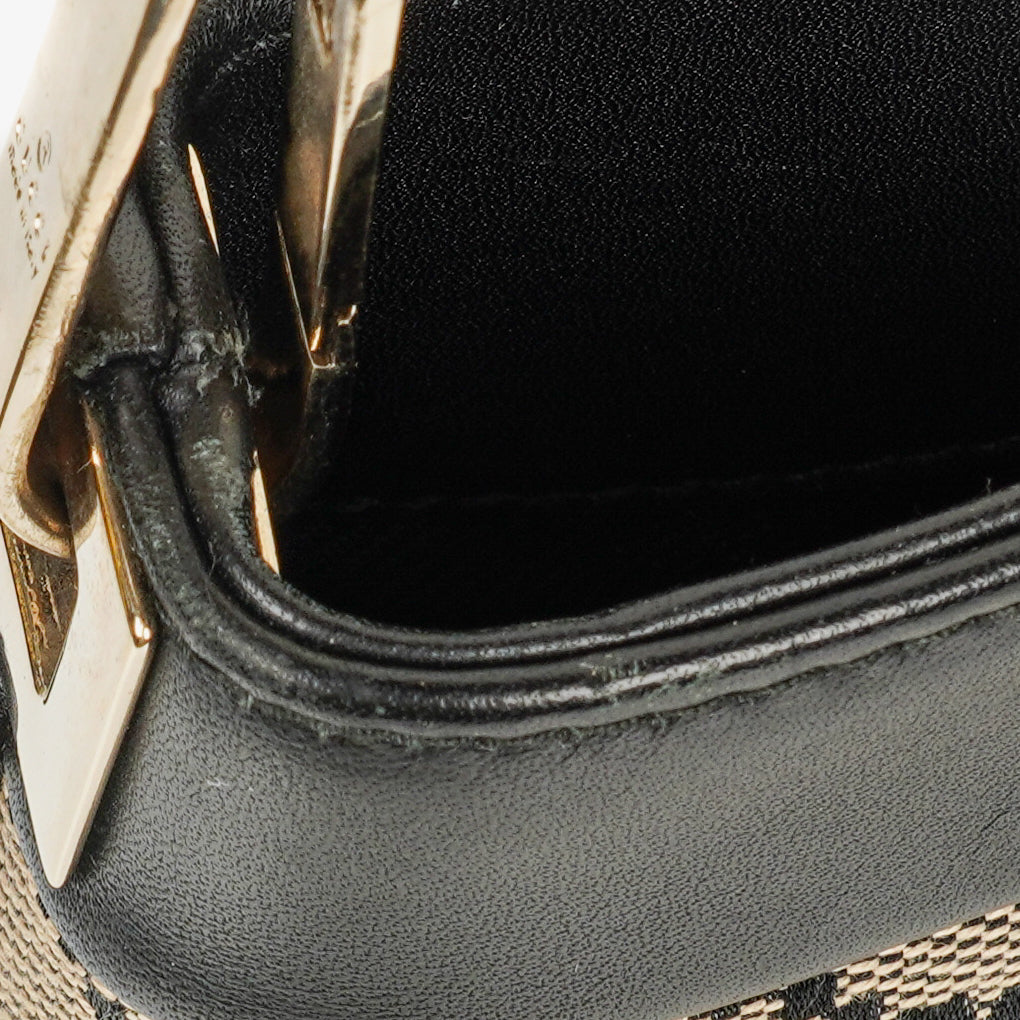 Gucci GG Canvas And Leather Shoulder Hobo Bag