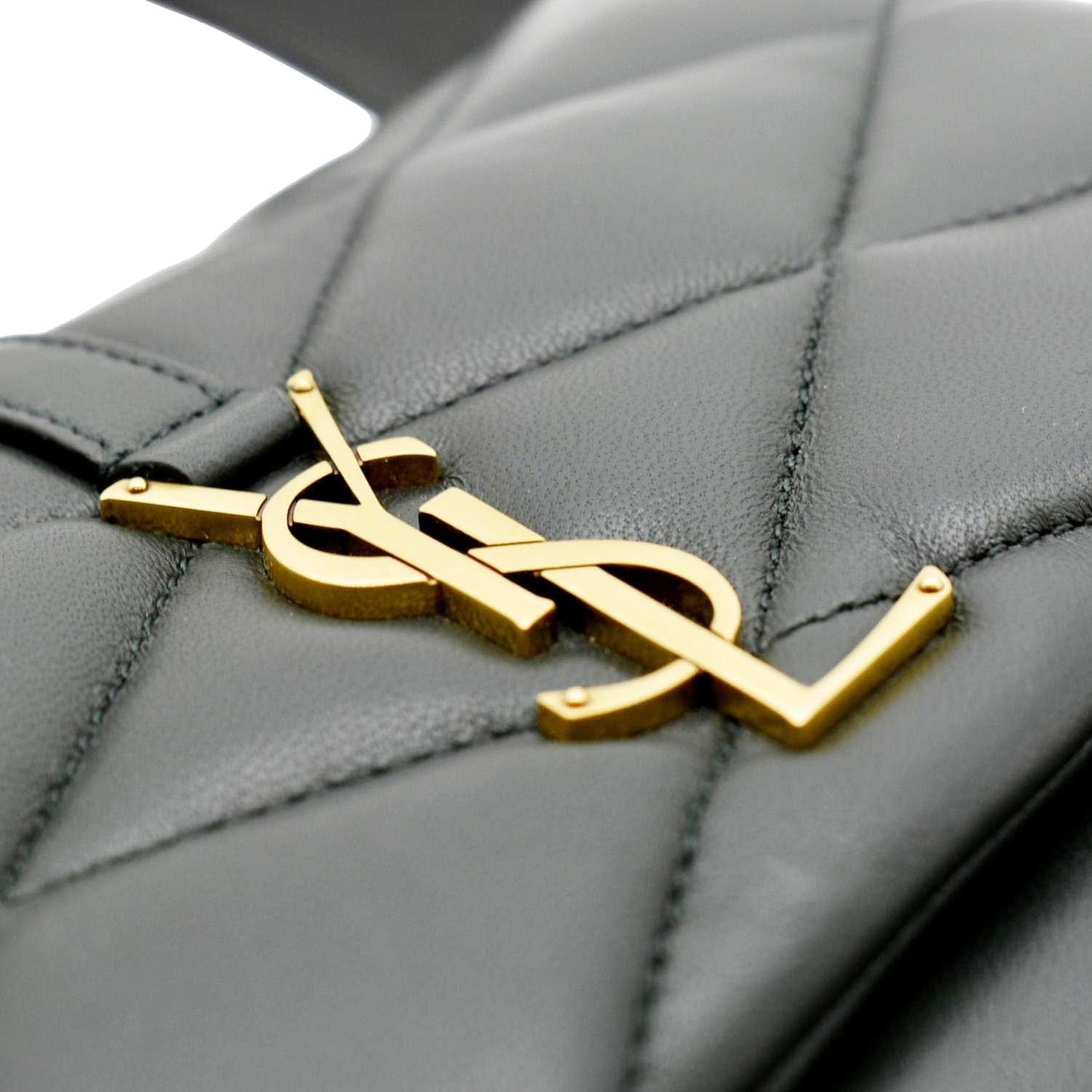 SAINT LAURENT LE 57 Quilted Lambskin Leather Hobo Bag Green