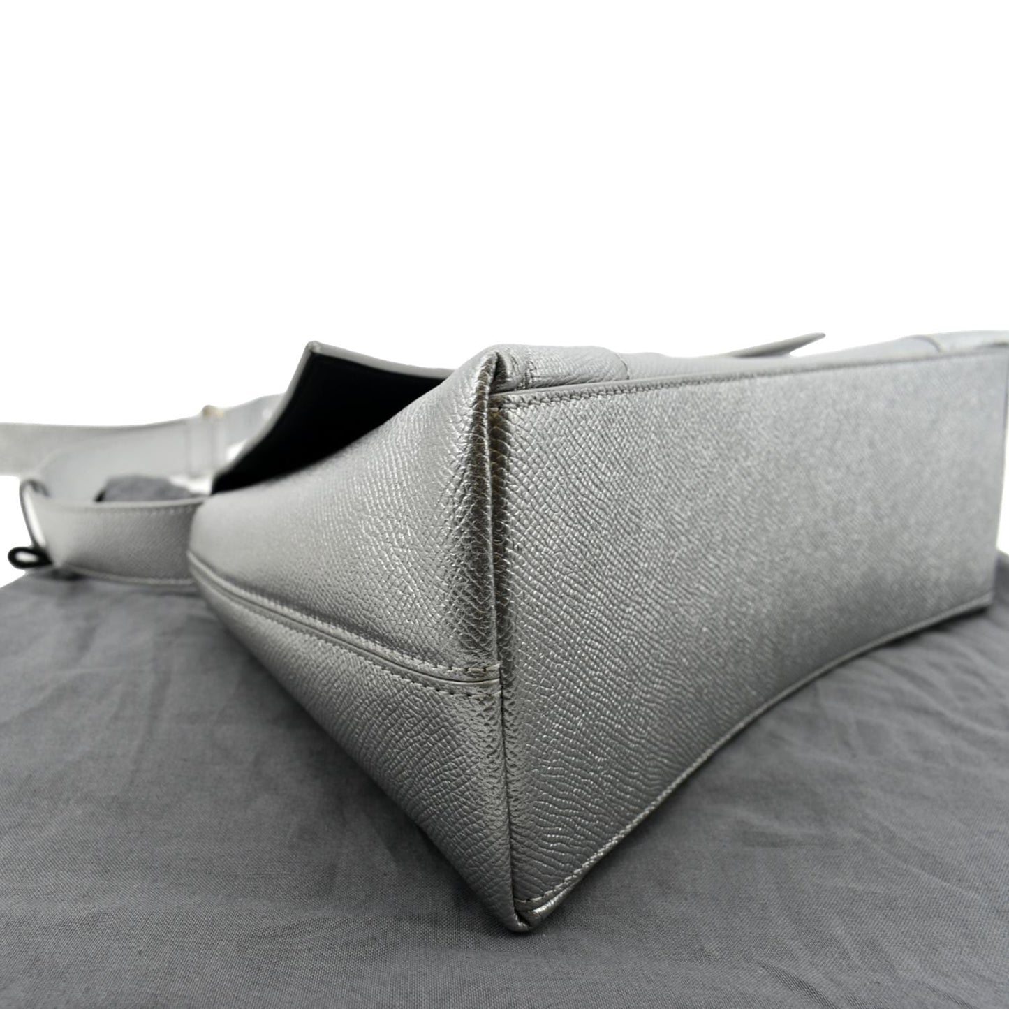 BALENCIAGA Treize Leather Shoulder Bag Metallic Silver