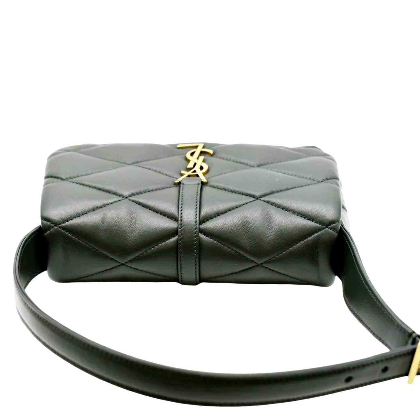 SAINT LAURENT LE 57 Quilted Lambskin Leather Hobo Bag Green