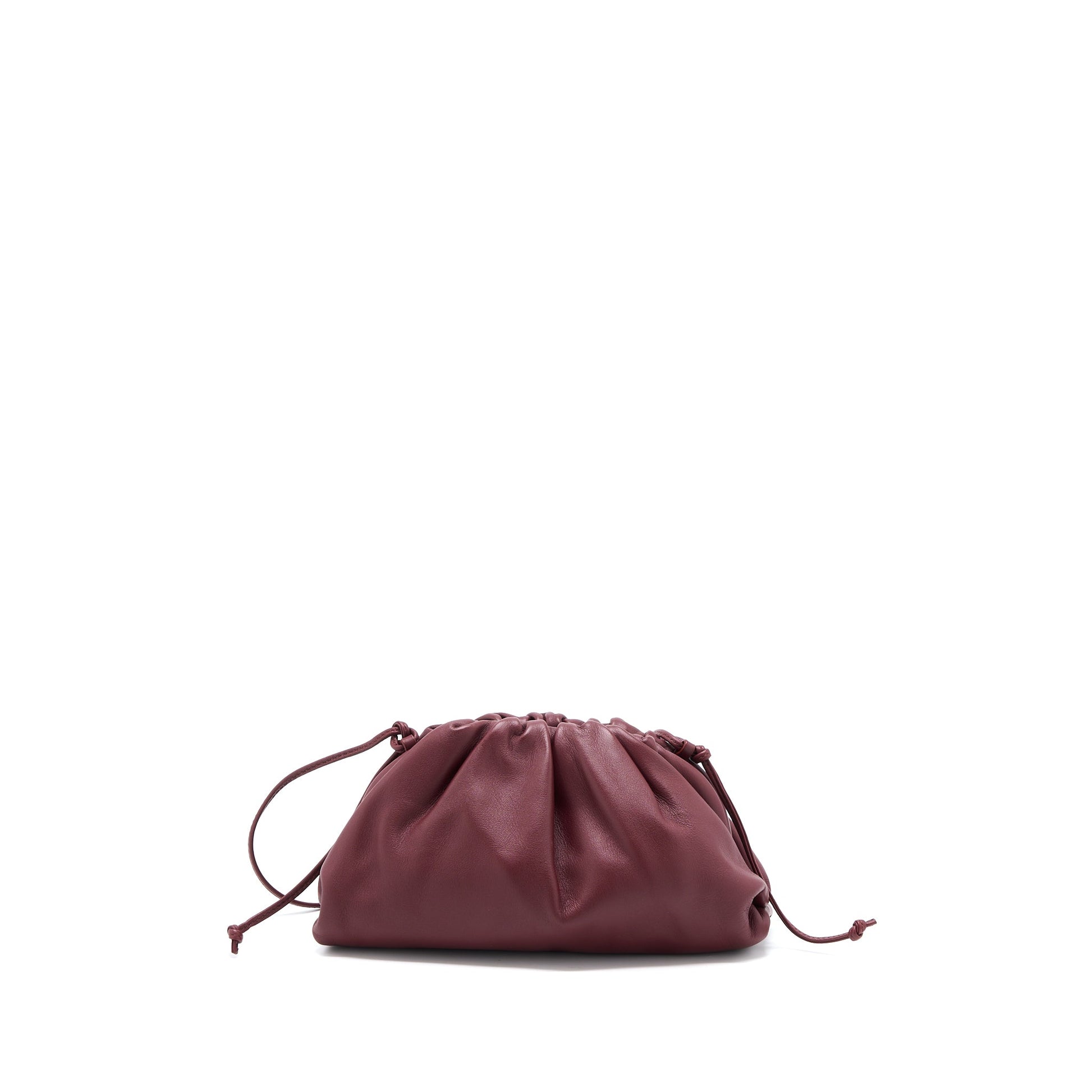 Bottega Veneta Mini Pouch Calfskin Dark Red