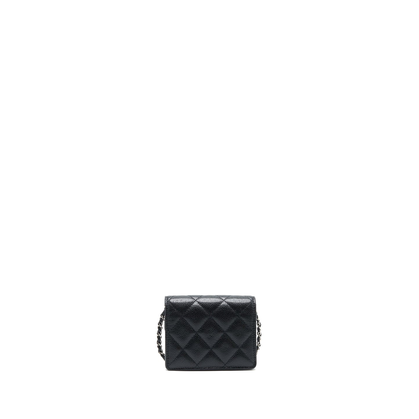 Chanel Card Holder With Chain Black Caviar