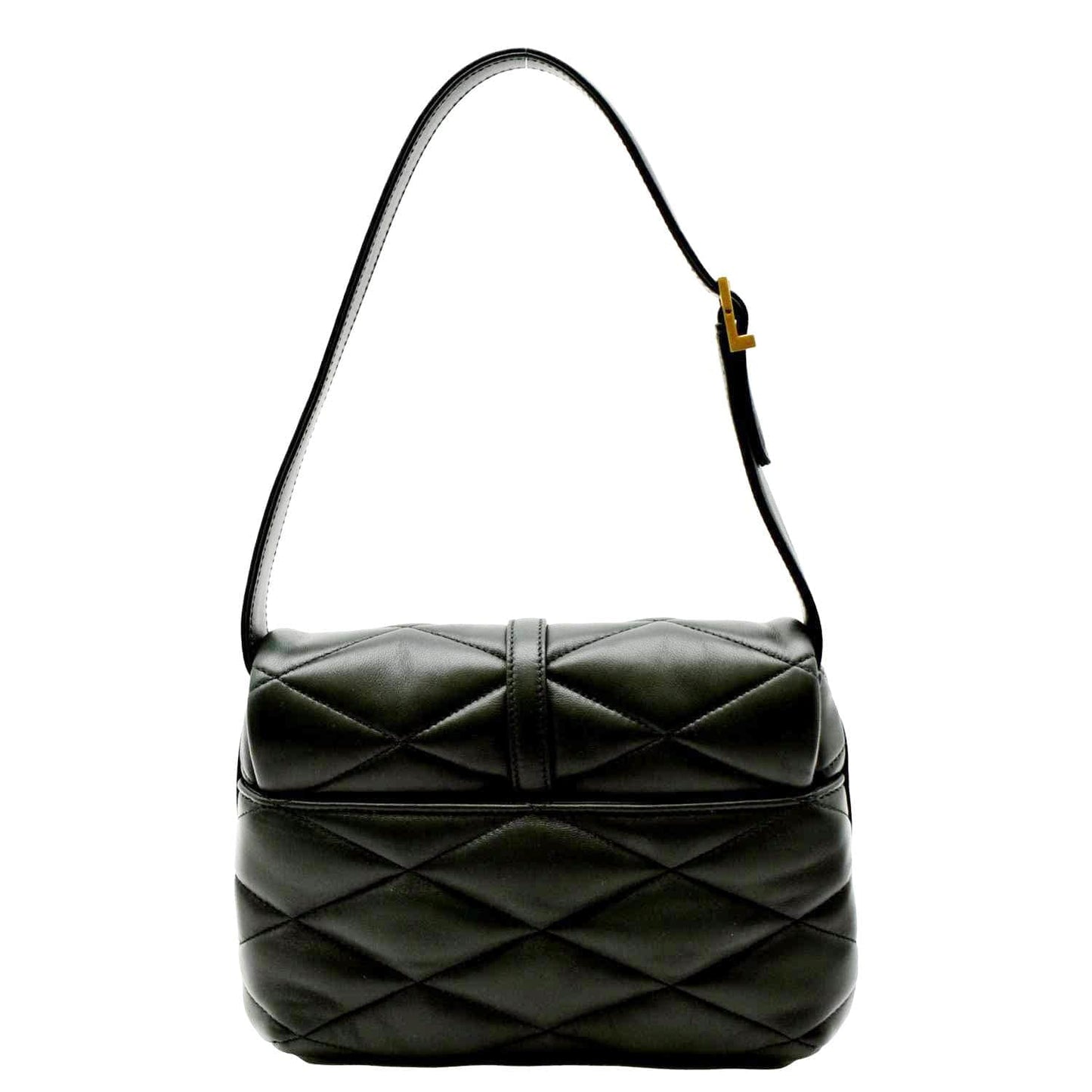 SAINT LAURENT LE 57 Quilted Lambskin Leather Hobo Bag Green