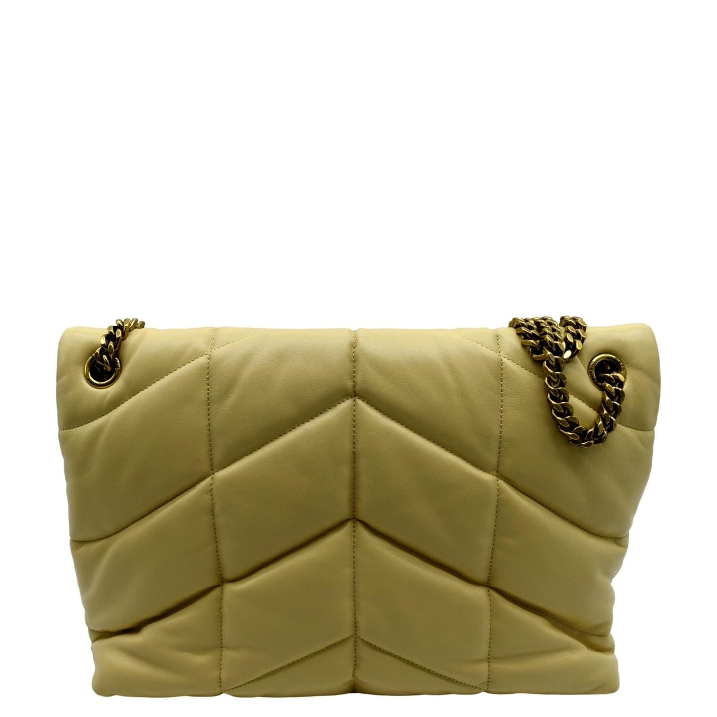 SAINT LAURENT Loulou Puffer Quilted Leather Crossbody Bag Light Creme