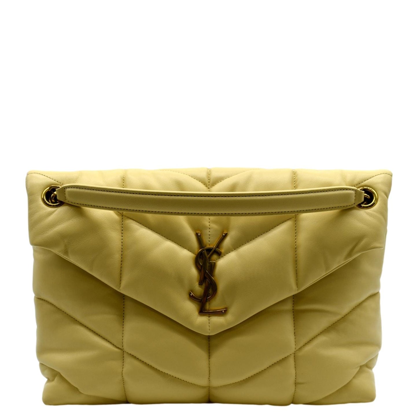 SAINT LAURENT Loulou Puffer Quilted Leather Crossbody Bag Light Creme