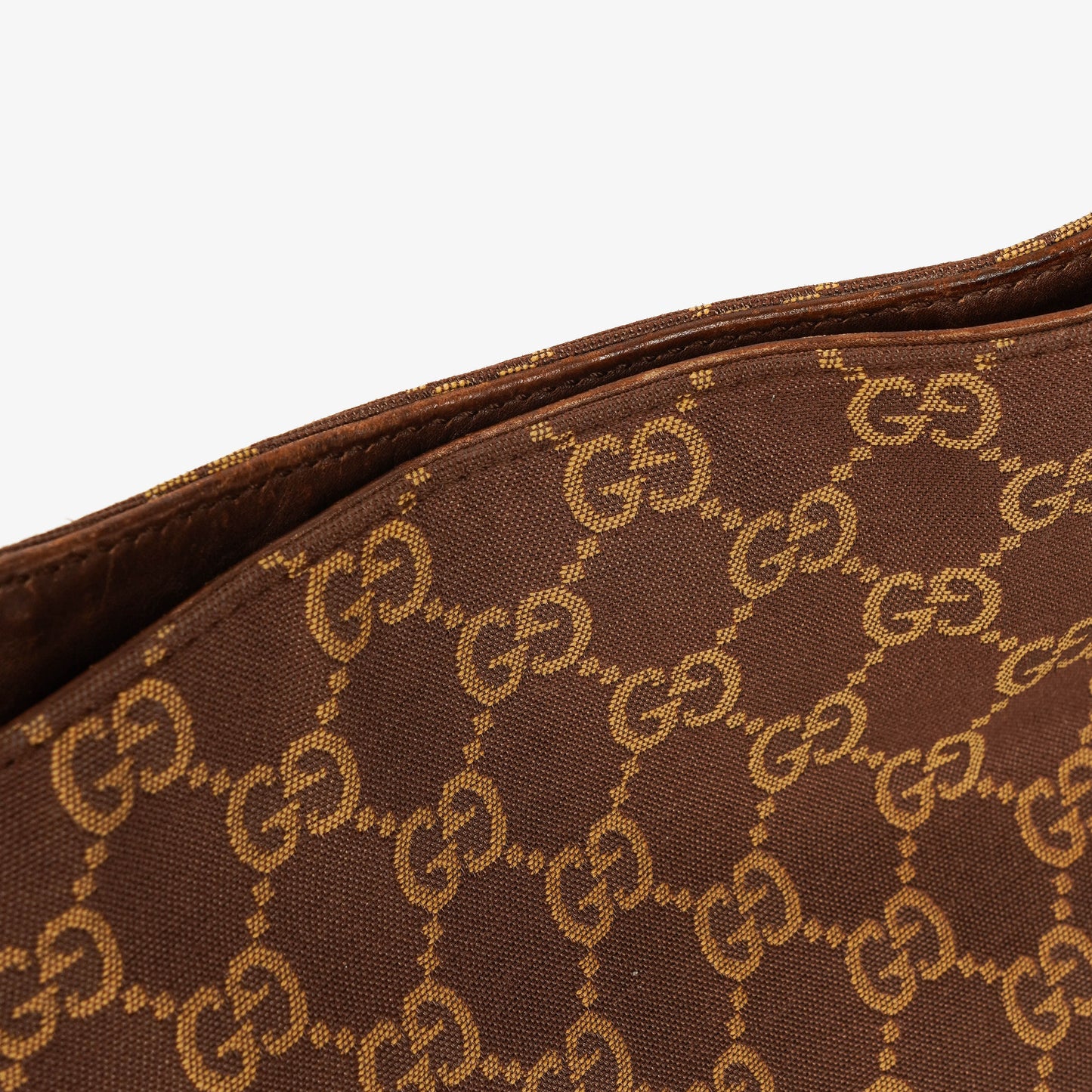 Gucci Bamboo Top Handle GG Canvas Brown/Biege Hobo Bag