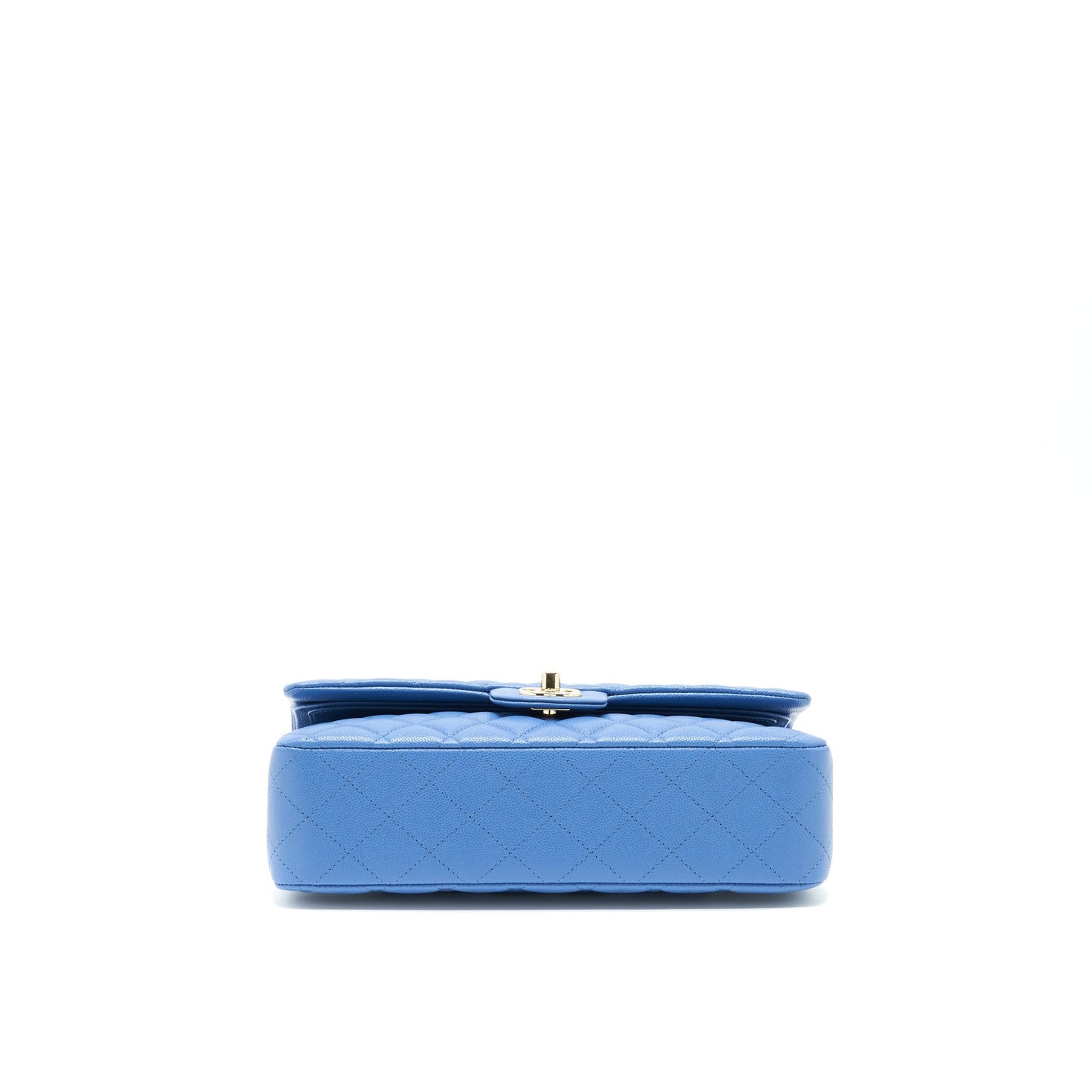 Chanel Medium Classic Double Flap 25cm Blue Caviar L