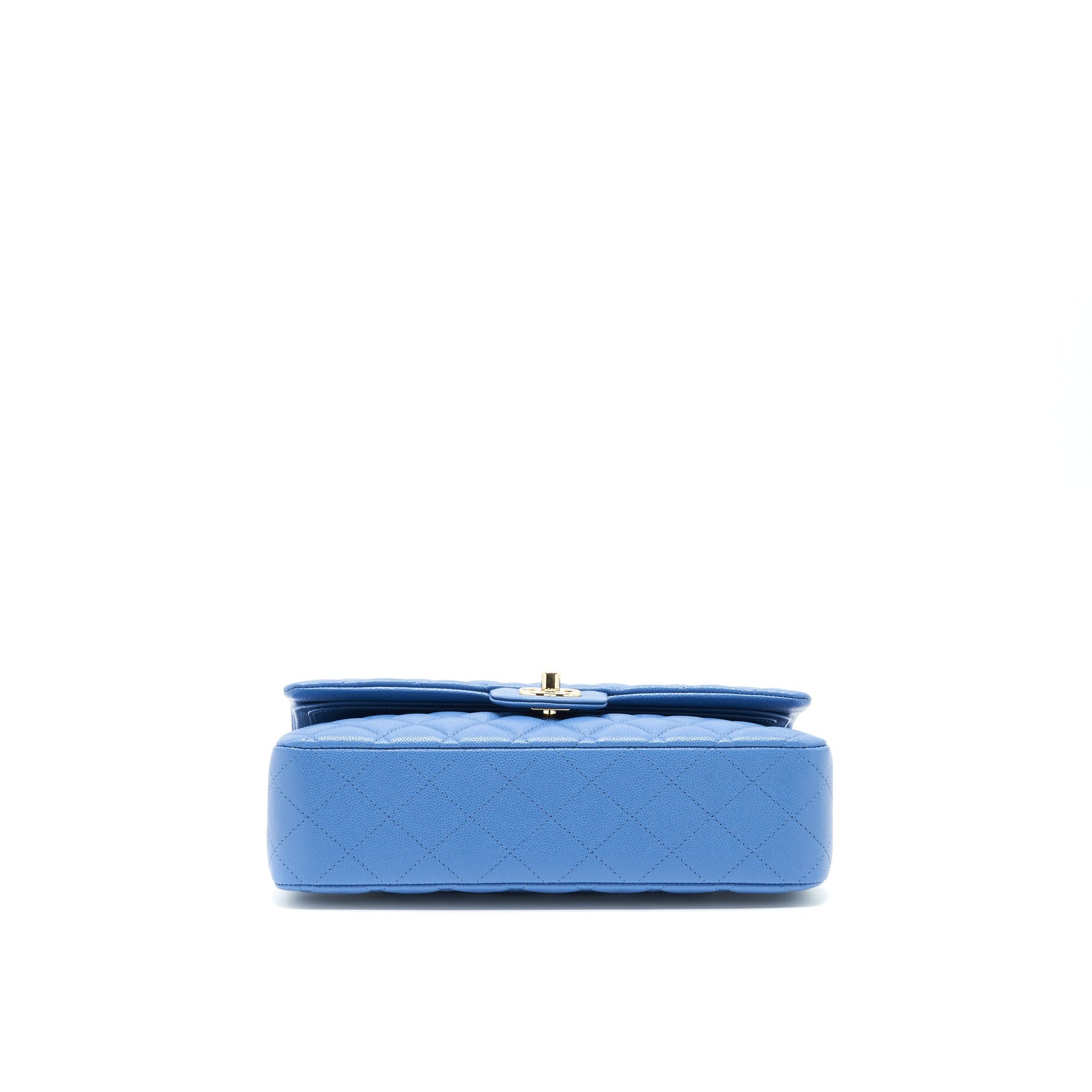 Chanel Medium Classic Double Flap 25cm Blue Caviar L