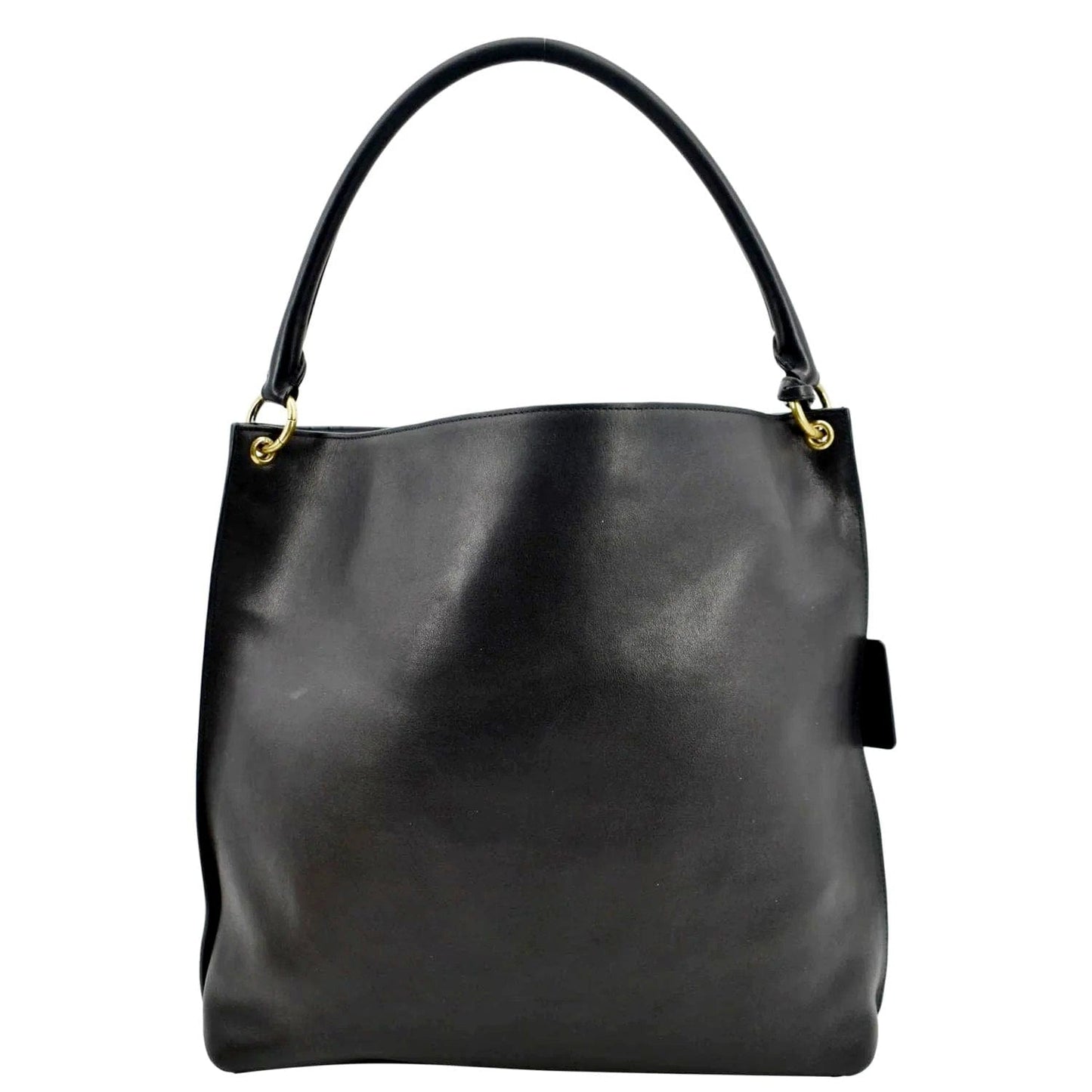 SAINT LAURENT Tag Calfskin Leather Hobo Bag Black