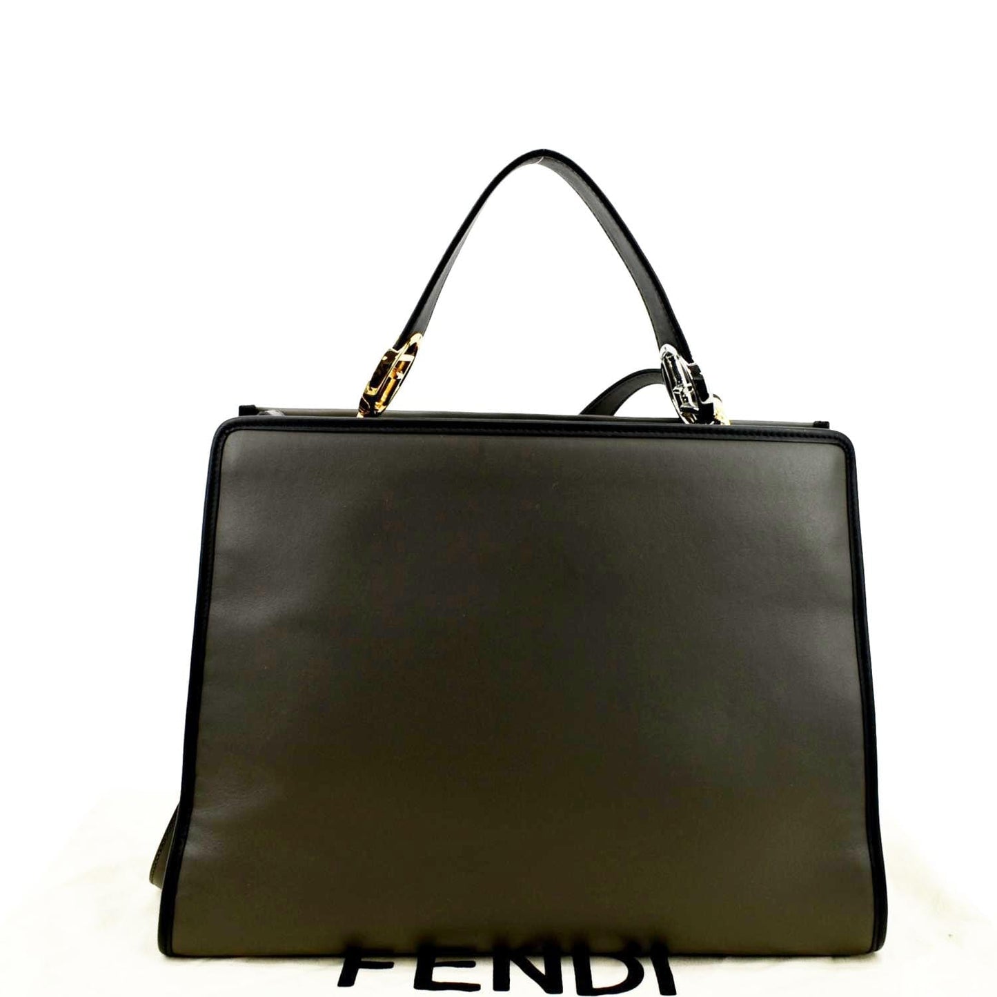 FENDI Claudia Pequin Embossed Leather Crossbody Bag Beige