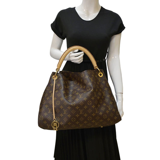 Louis Vuitton Artsy MM Monogram Canvas Hobo Bag Brown