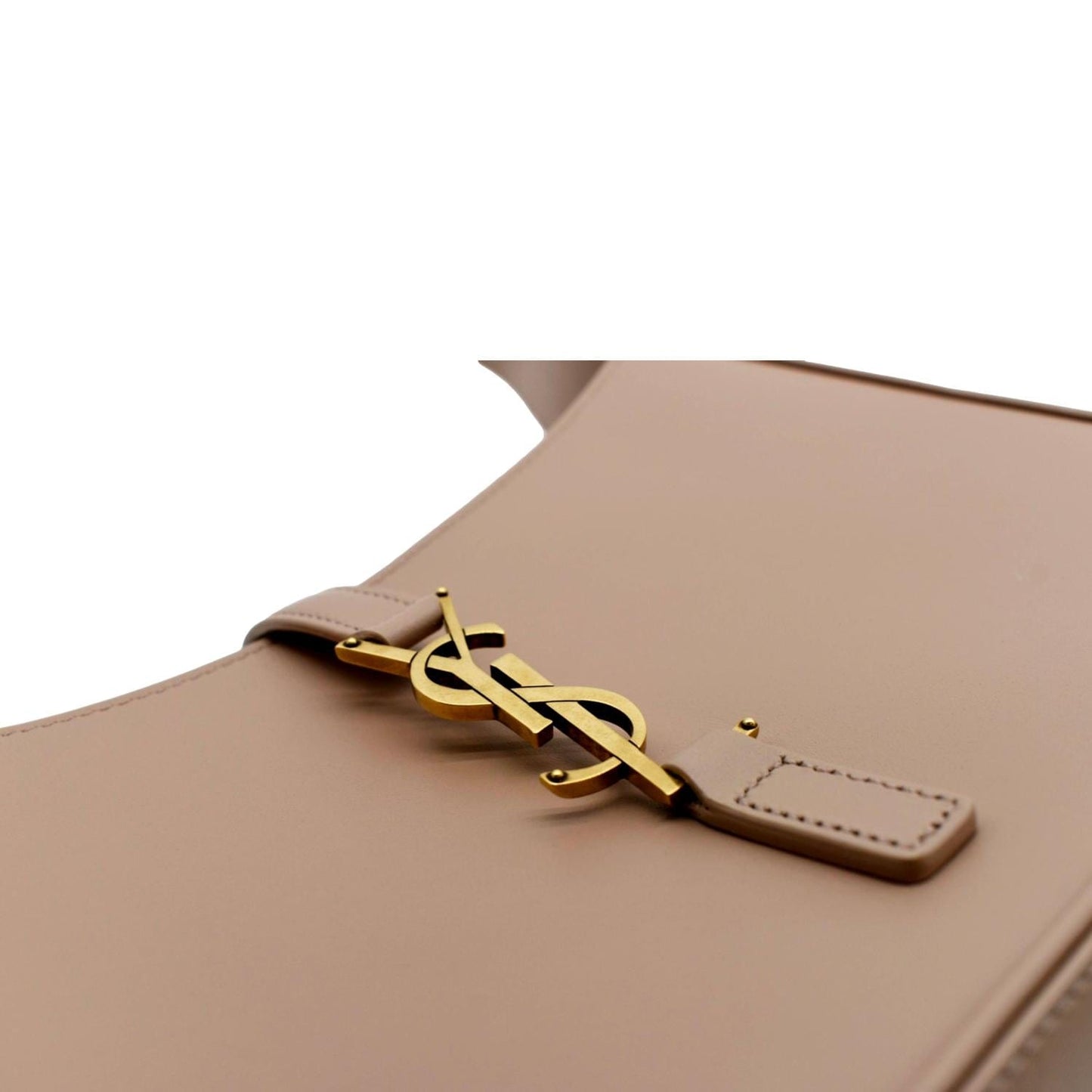 SAINT LAURENT Le 5 A 7 Leather Satchel Bag Rosy Sand