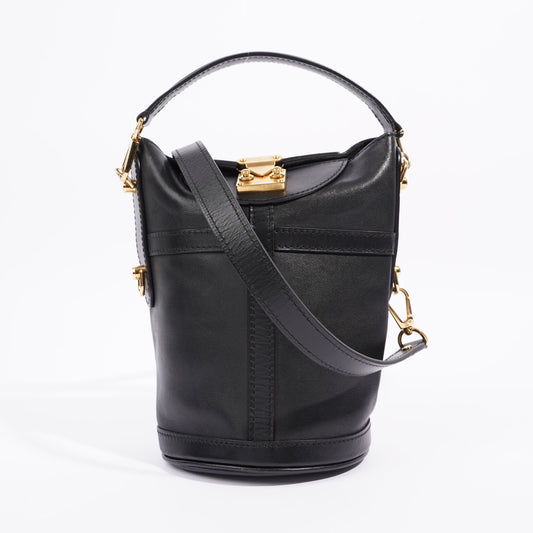 Louis Vuitton Duffle Top Handle Bag Black Leather