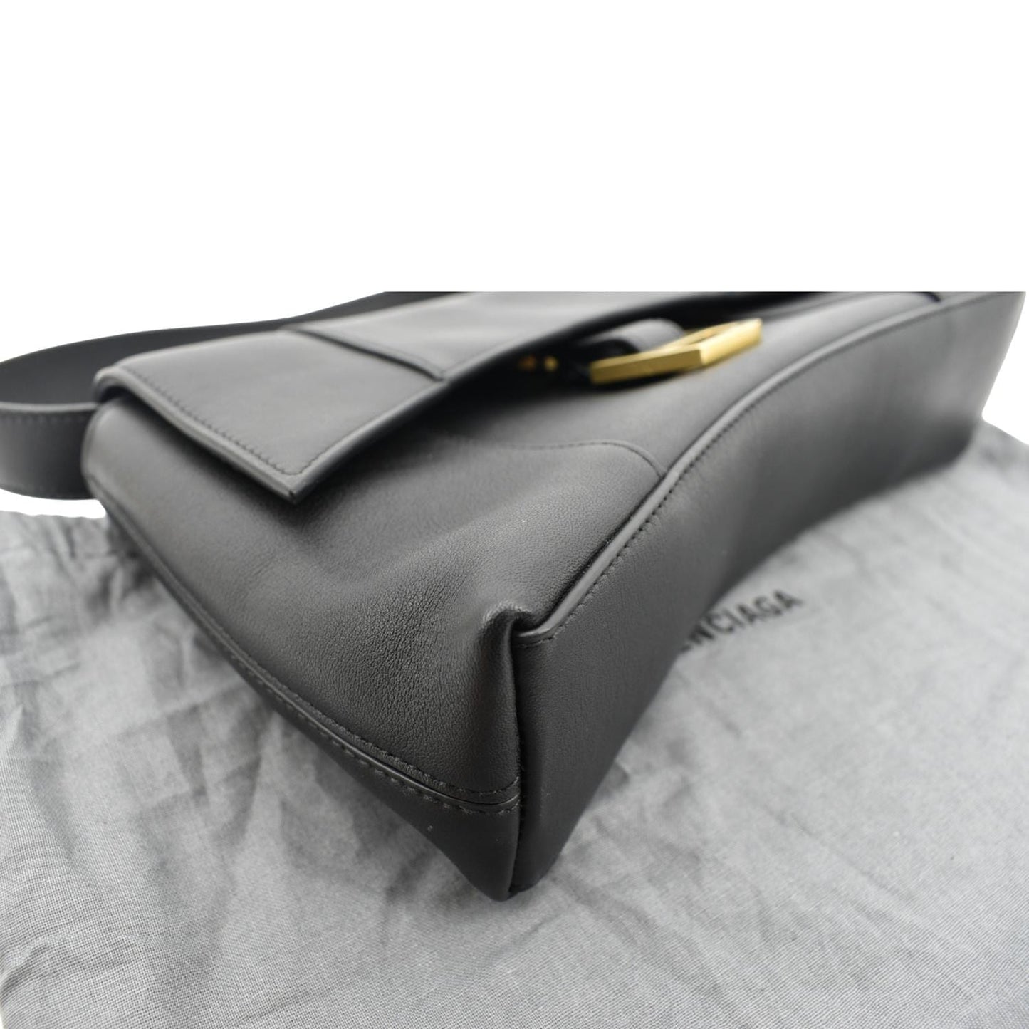 BALENCIAGA Treize Leather Shoulder Bag Black
