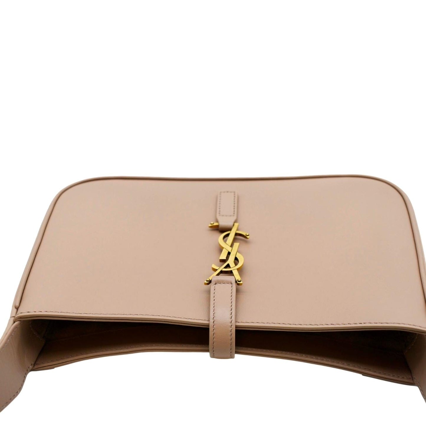 SAINT LAURENT Le 5 A 7 Leather Satchel Bag Rosy Sand