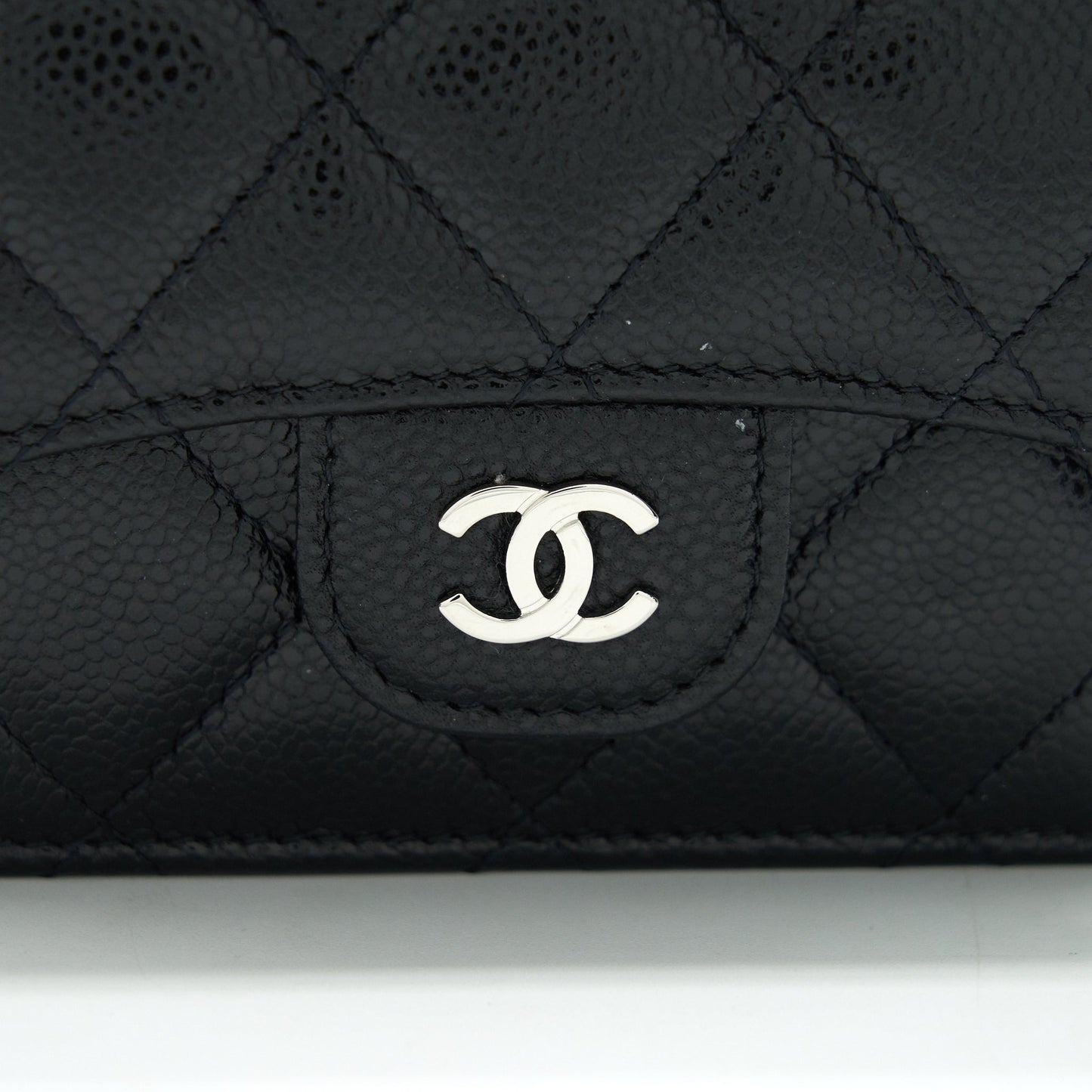 Chanel Card Holder With Chain Black Caviar