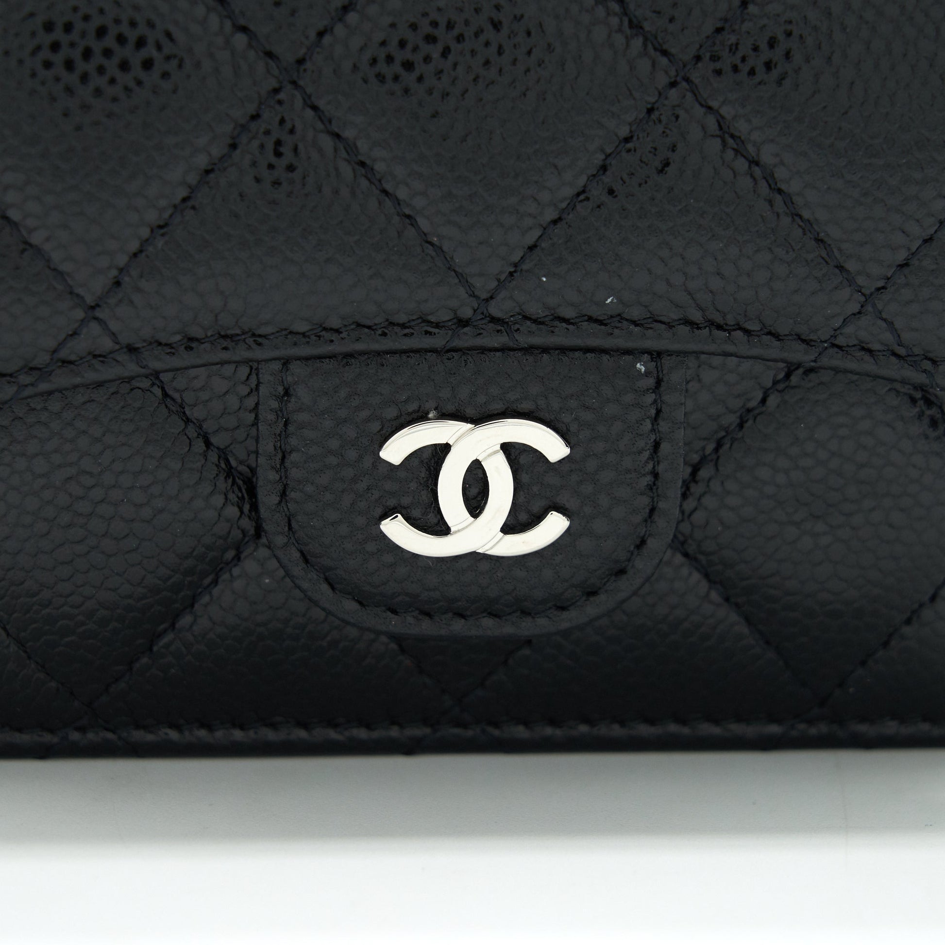 Chanel Card Holder With Chain Black Caviar