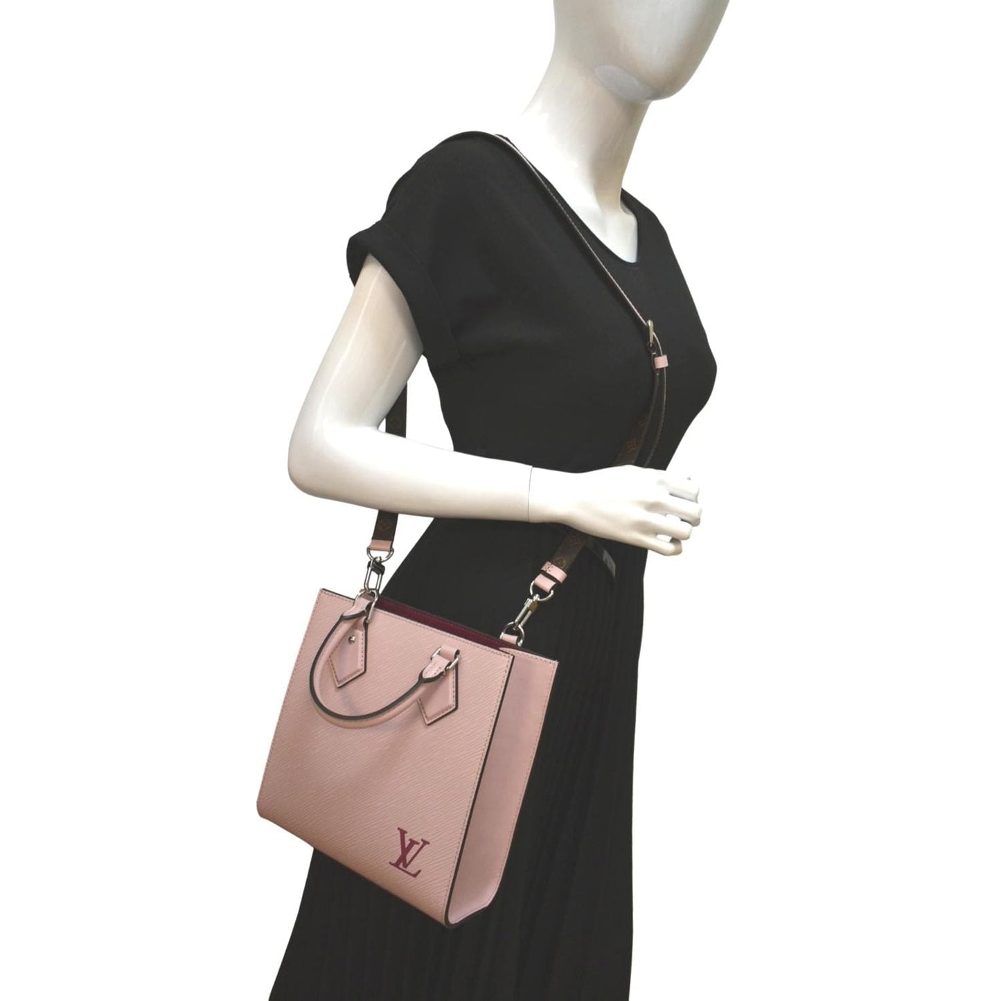 LOUIS VUITTON Sac Plat BB Epi Leather Crossbody Bag Rose Ballerine