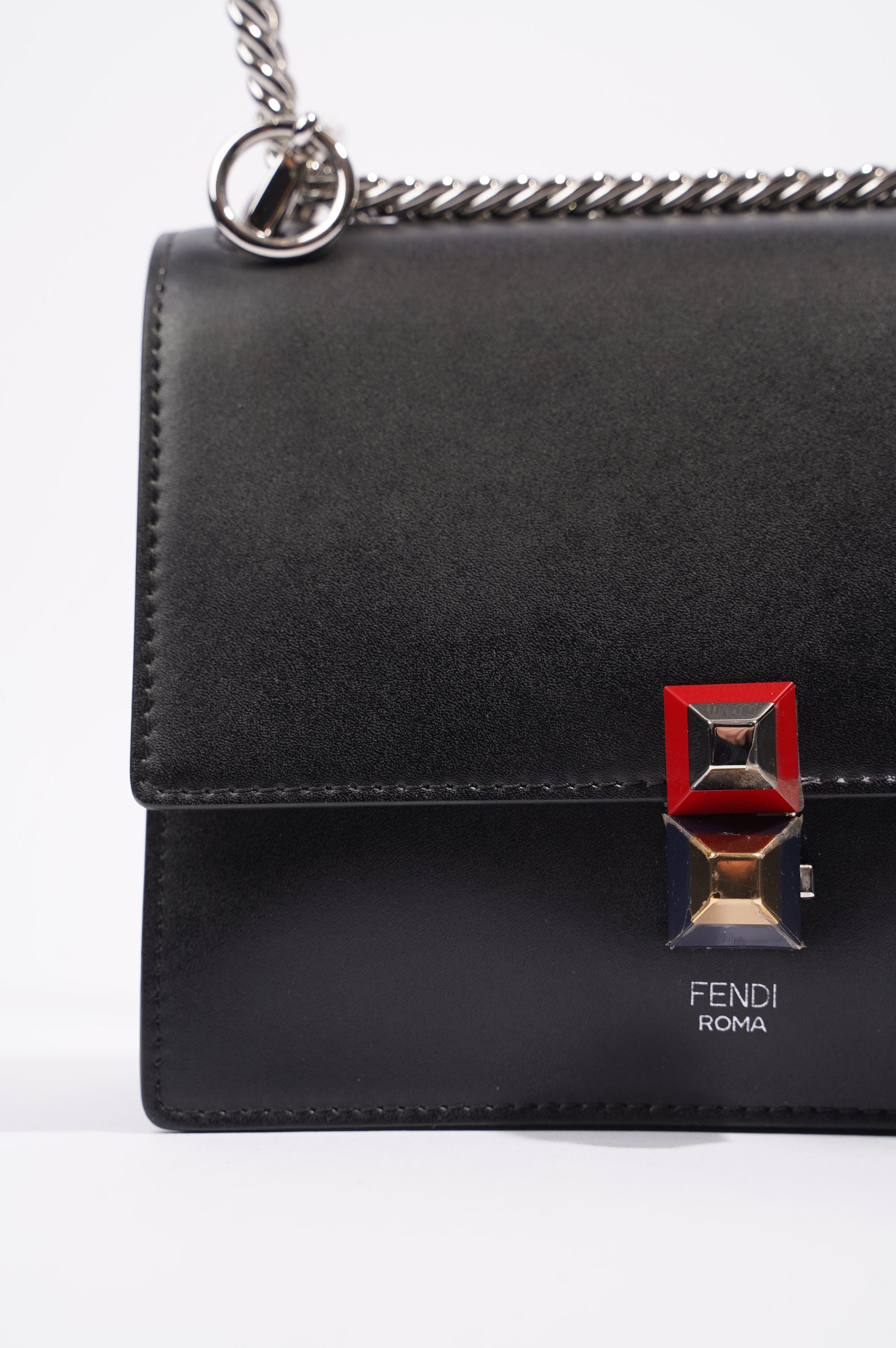 Fendi Womens Kan I Bag Black Small