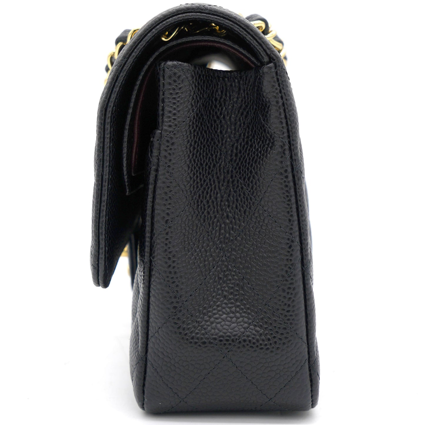 Chanel Black Quilted Caviar Leather Medium Classic Double Flap Bag