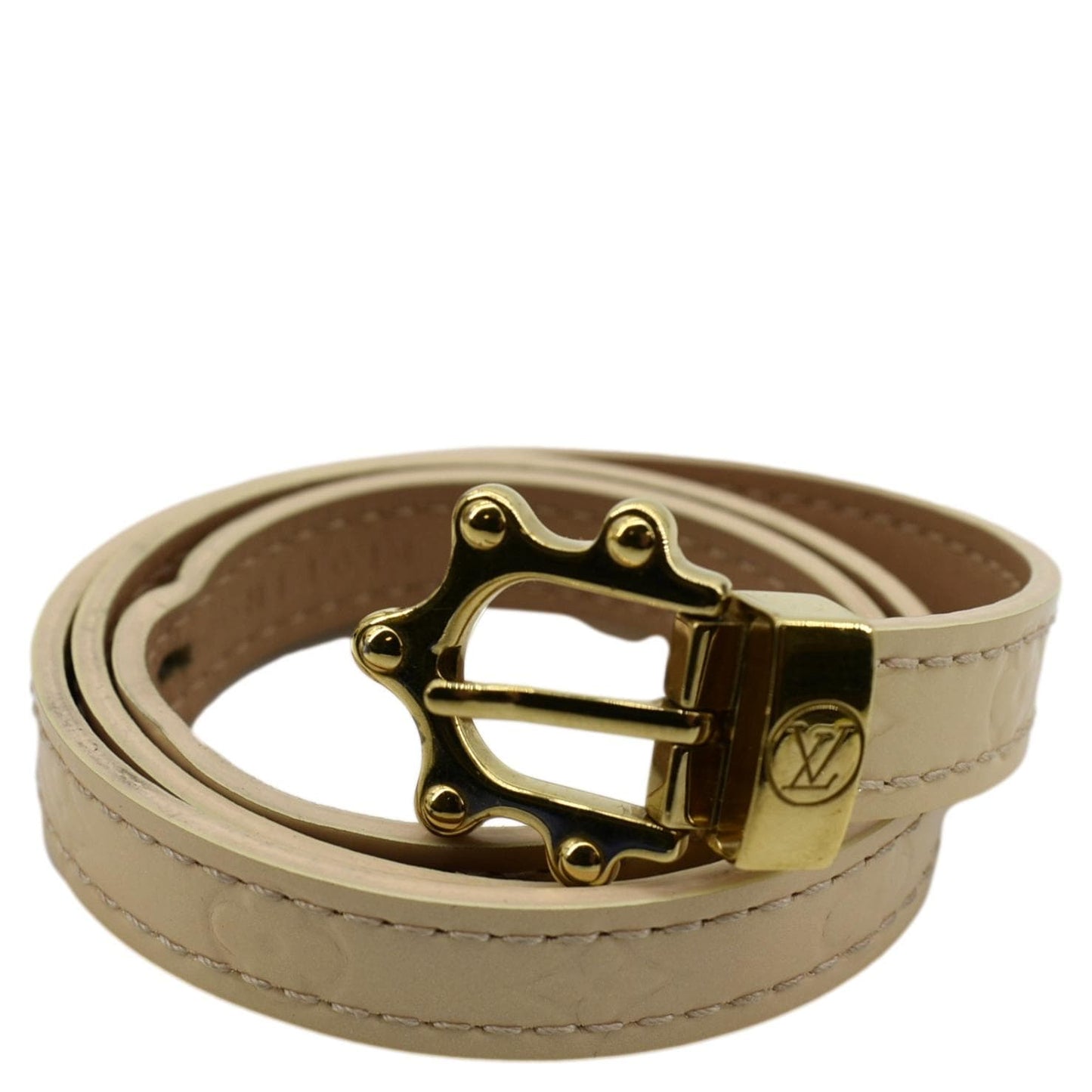 LOUIS VUITTON Leather Bracelet Beige