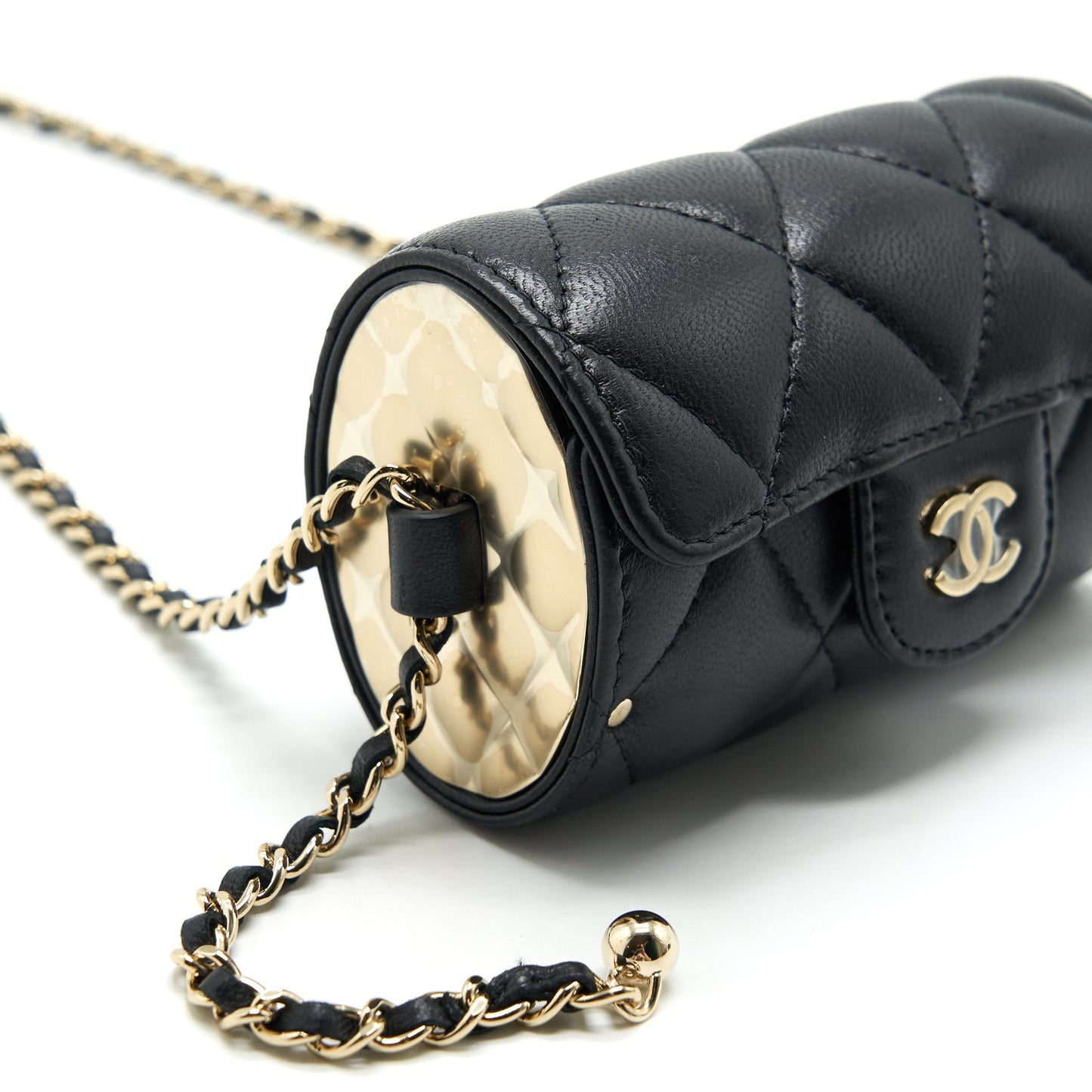 Chanel 21A Lipstick Mini Bag with Chain BLACK