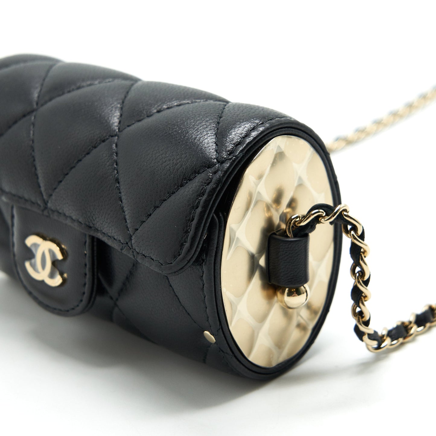 Chanel 21A Lipstick Mini Bag with Chain BLACK