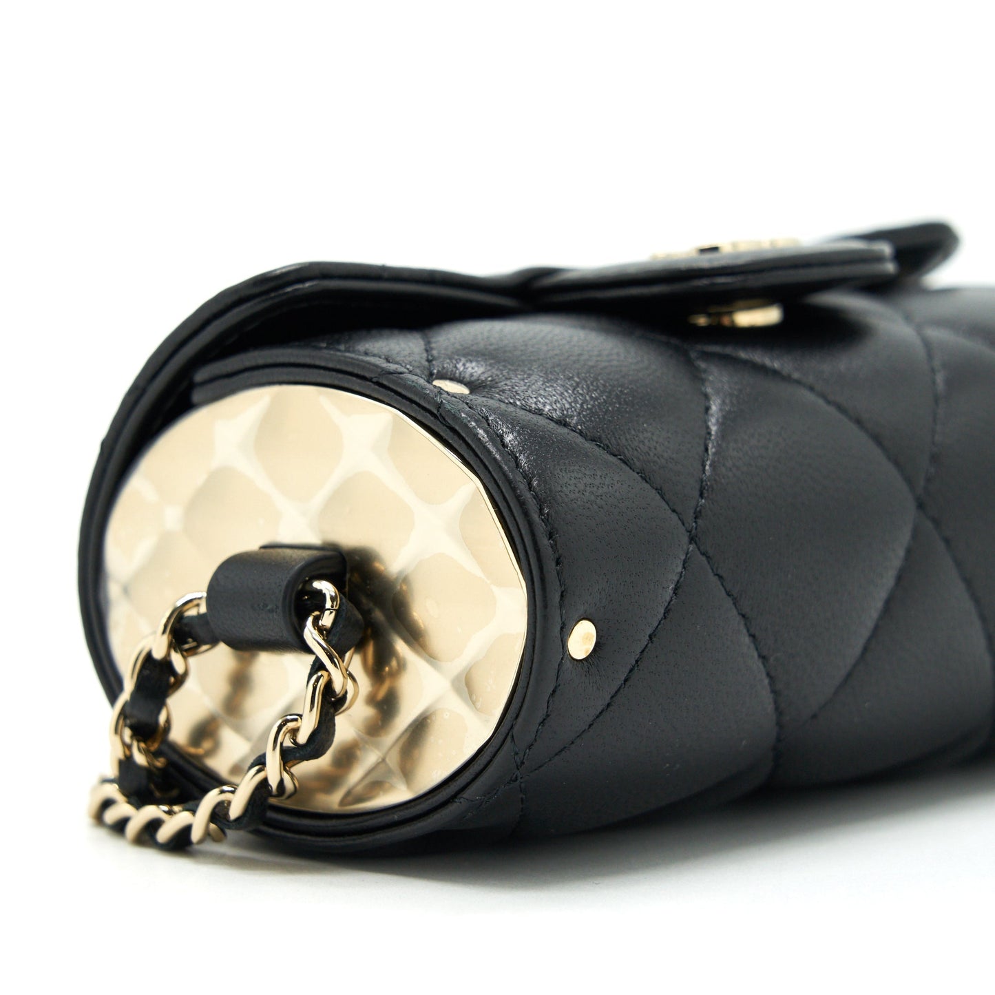 Chanel 21A Lipstick Mini Bag with Chain BLACK