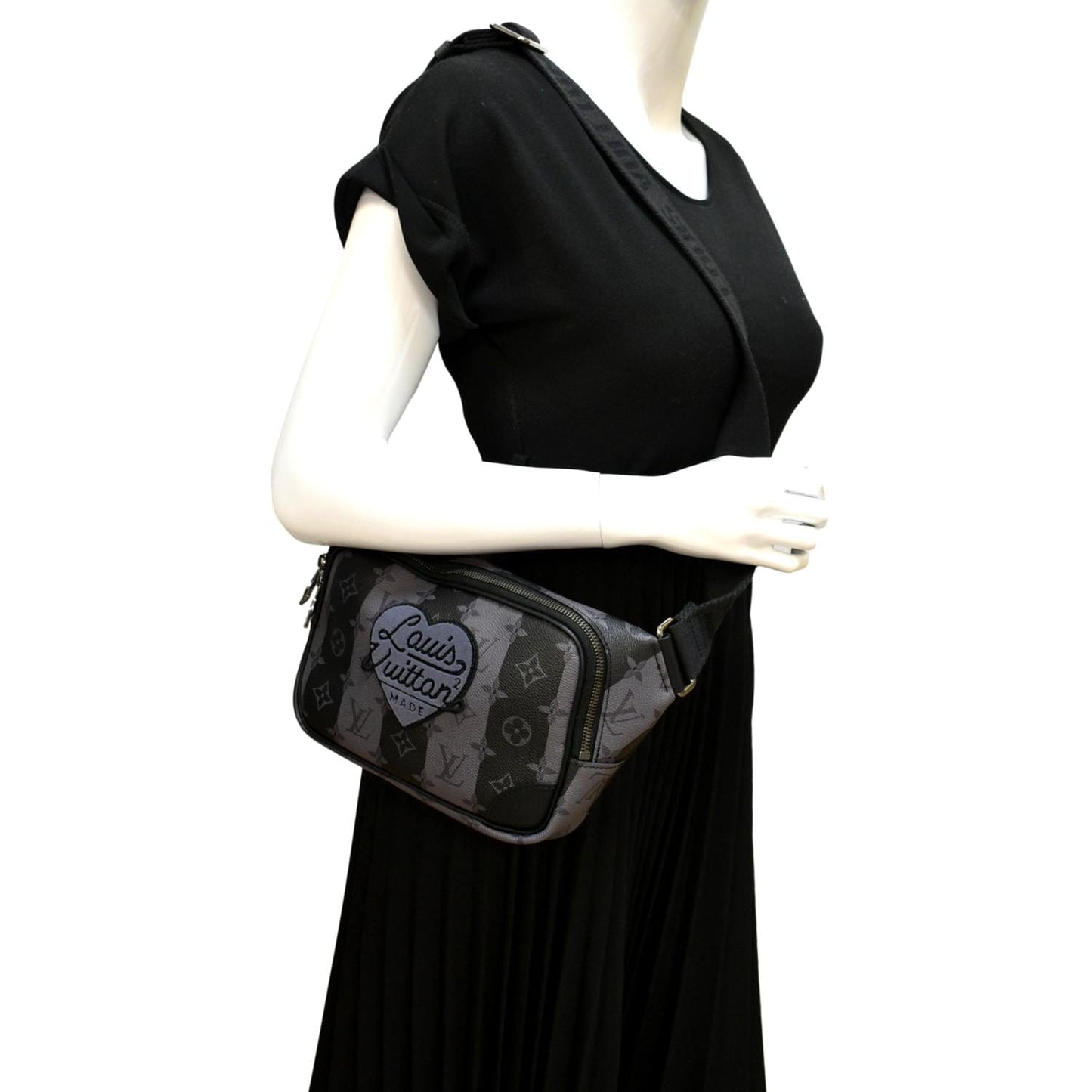 LOUIS VUITTON Modular Sling Monogram Eclipse Shoulder Bag Black