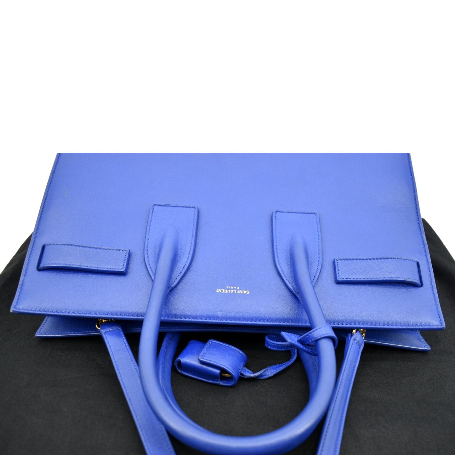 SAINT LAURENT Sac de Jour Leather Shoulder Bag Blue