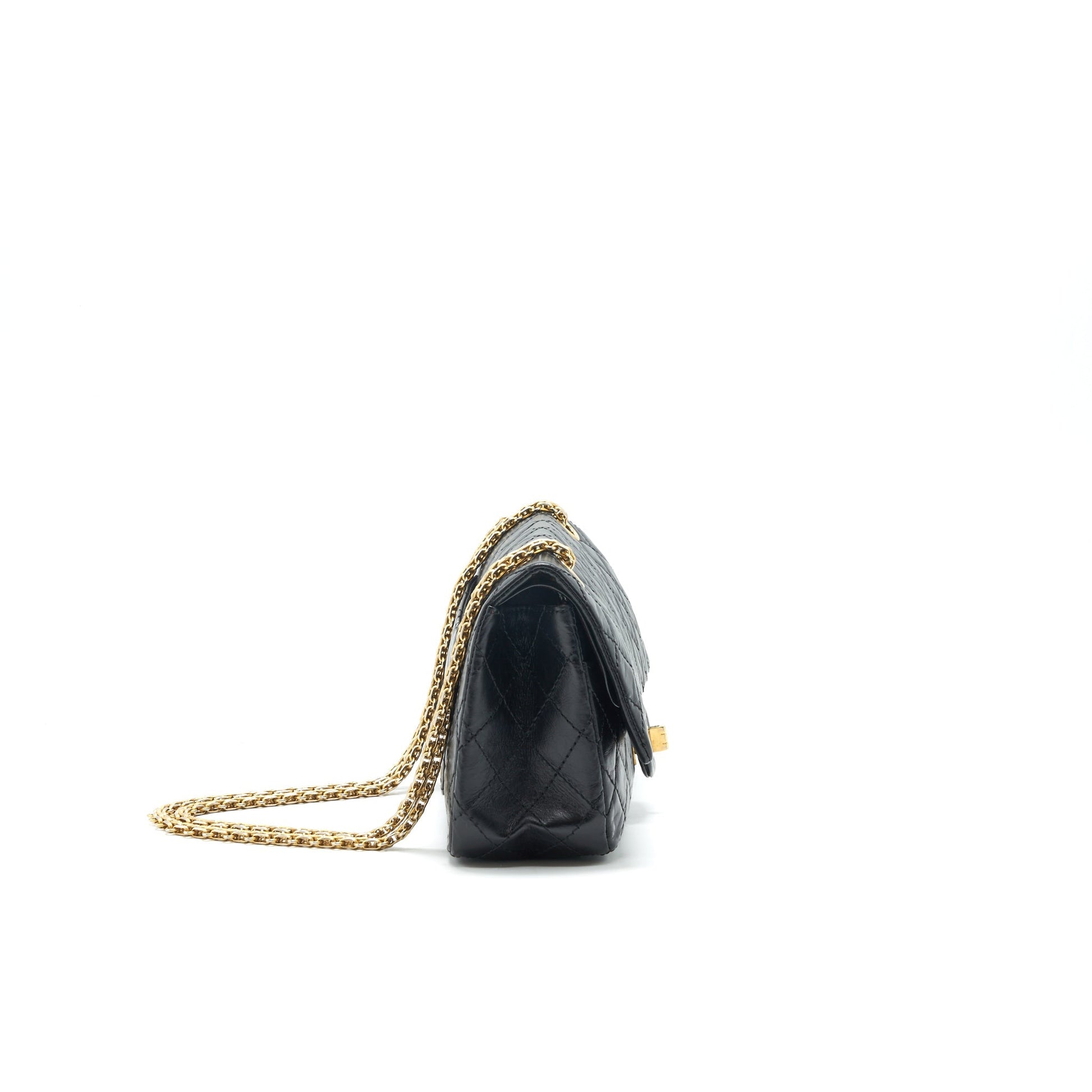 Chanel 2.55 Reissue Small Flap Bag Aged Calfskin in Black