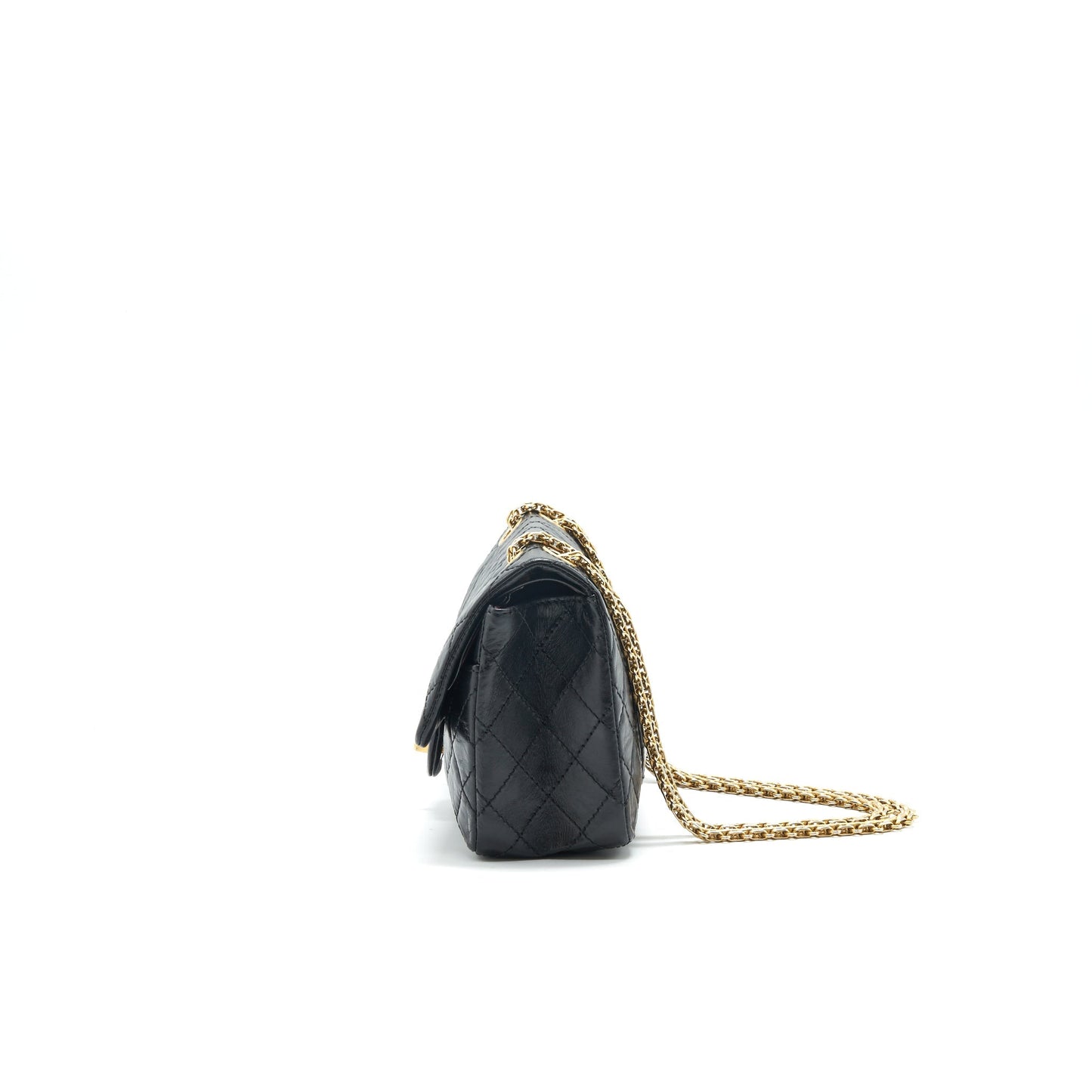 Chanel 2.55 Reissue Small Flap Bag Aged Calfskin in Black
