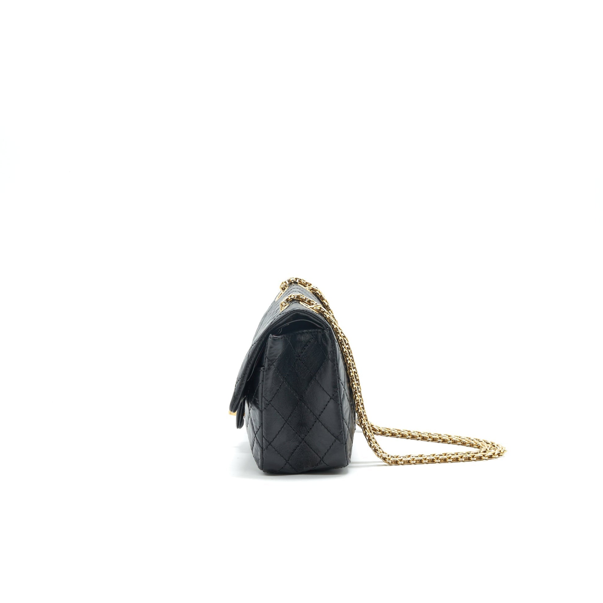 Chanel 2.55 Reissue Small Flap Bag Aged Calfskin in Black