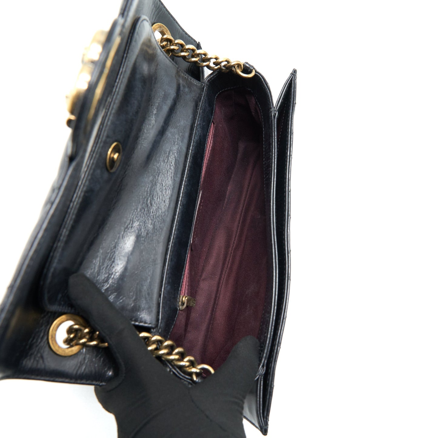 Chanel Perfect Edge Flap Bag With Calfskin Ruthenium