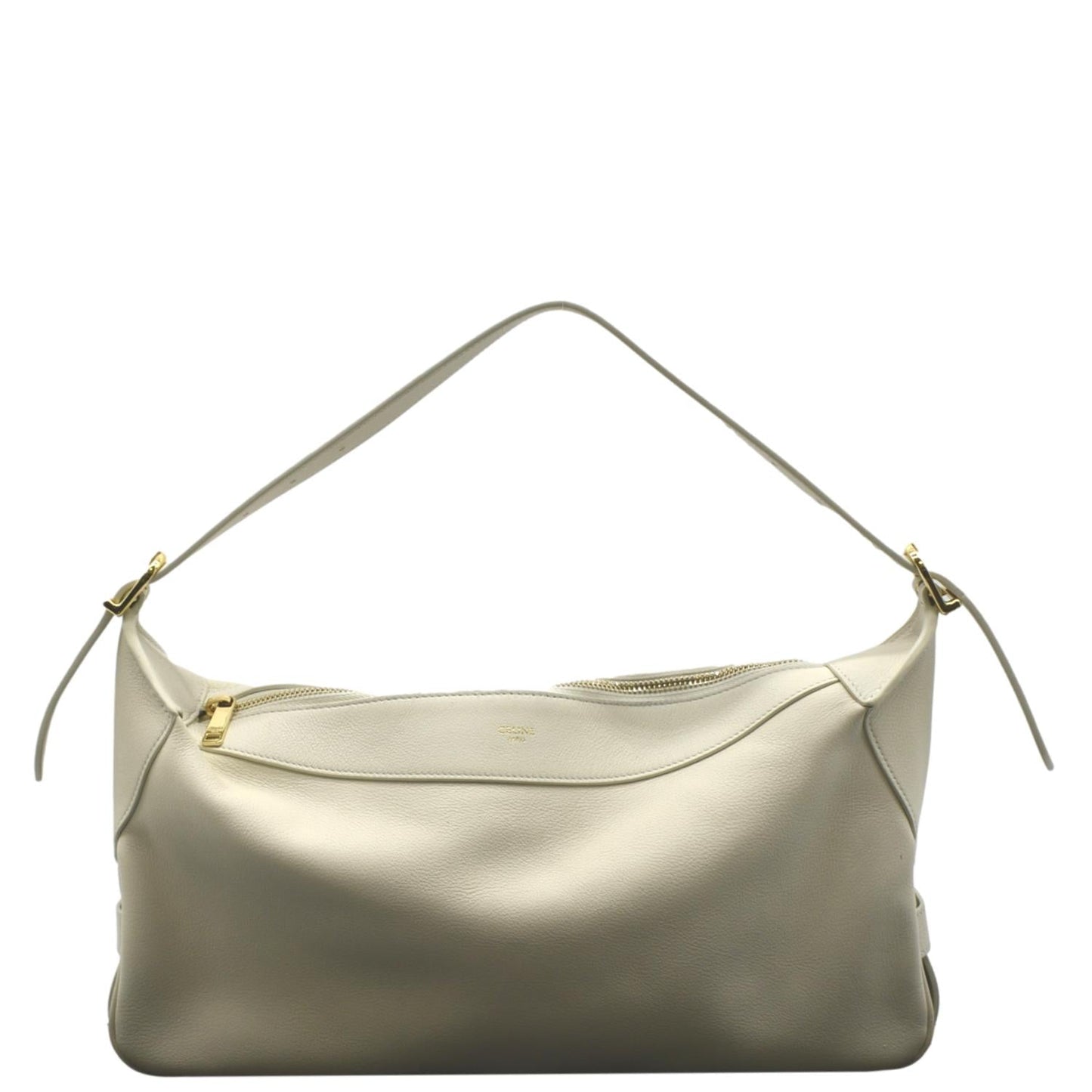 CELINE Romy Medium Supple Calfskin Shoulder Bag Off White